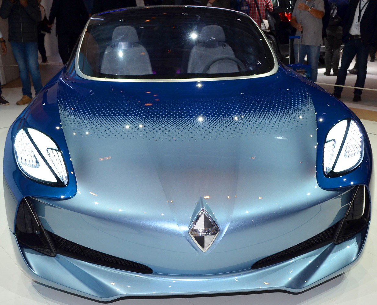 Sleek front design with LED headlights and aerodynamic hood