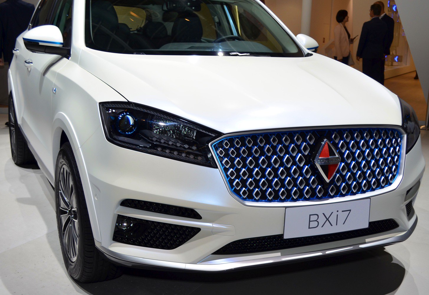 Close-up of front grille and headlight design