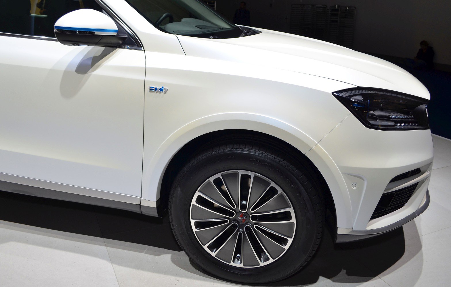 Front side and wheel detail of a modern concept vehicle