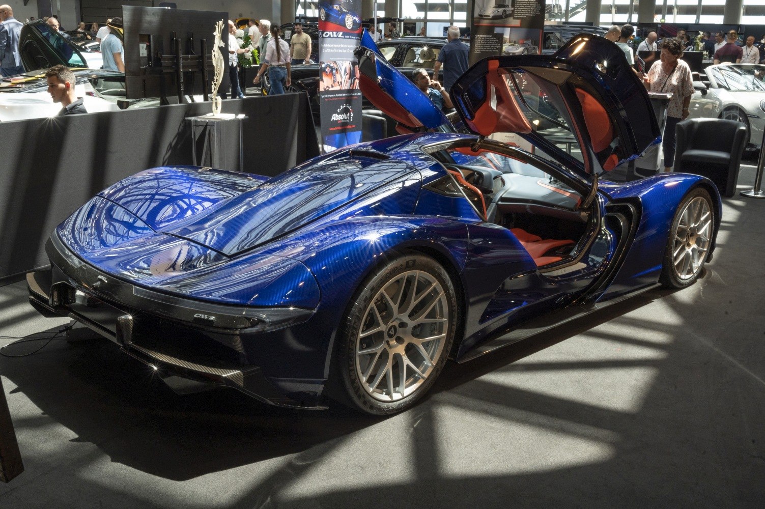 Butterfly doors and aerodynamic rear design of electric hypercar