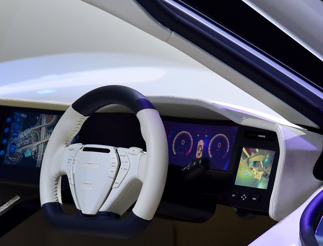 Digital dashboard and dual-tone steering wheel with integrated controls