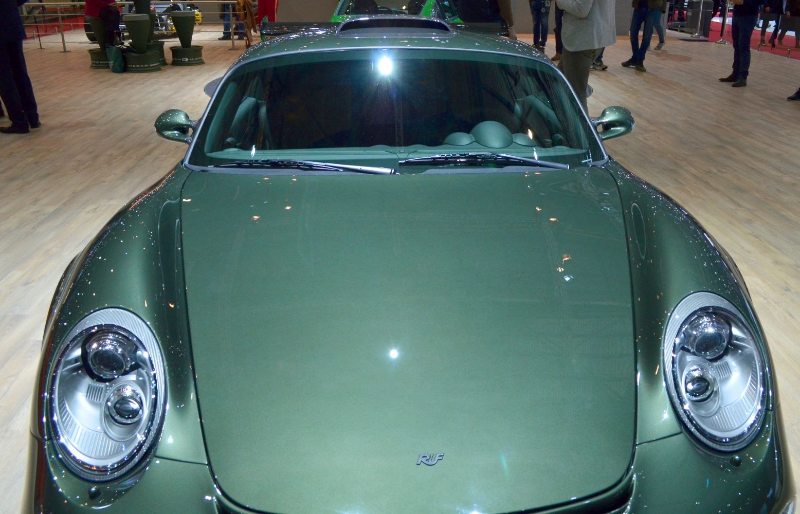 Close-up front view with distinct headlights and smooth hood