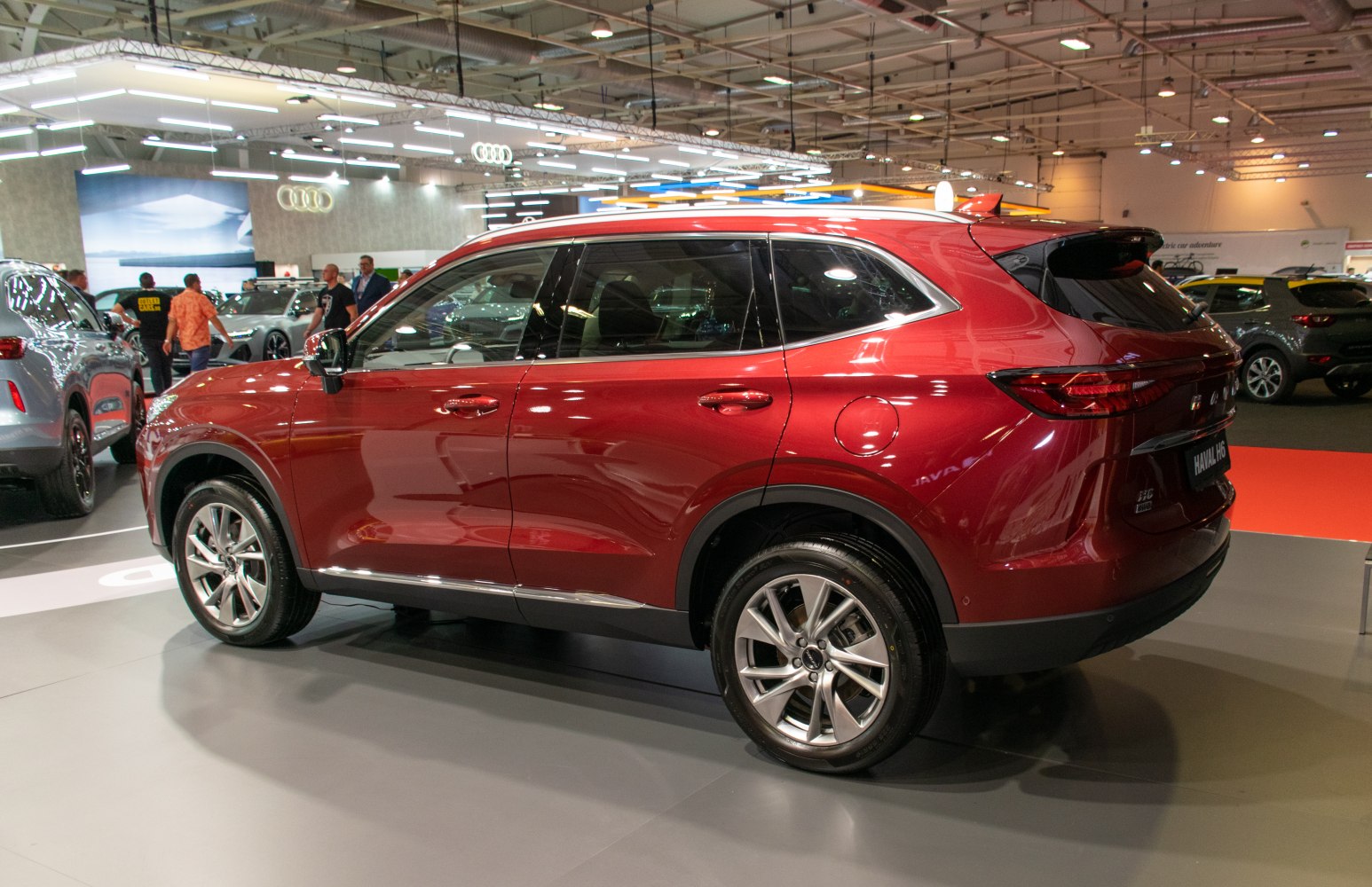 Rear side view of SUV with alloy wheels