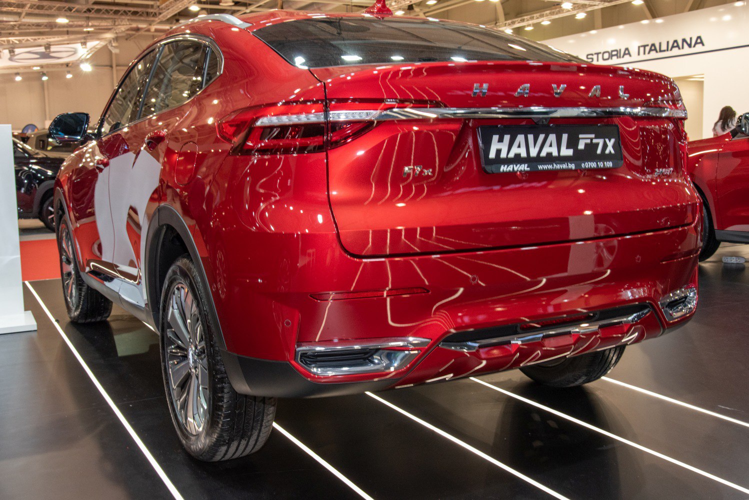 Rear view with distinctive taillight design and sporty rear bumper