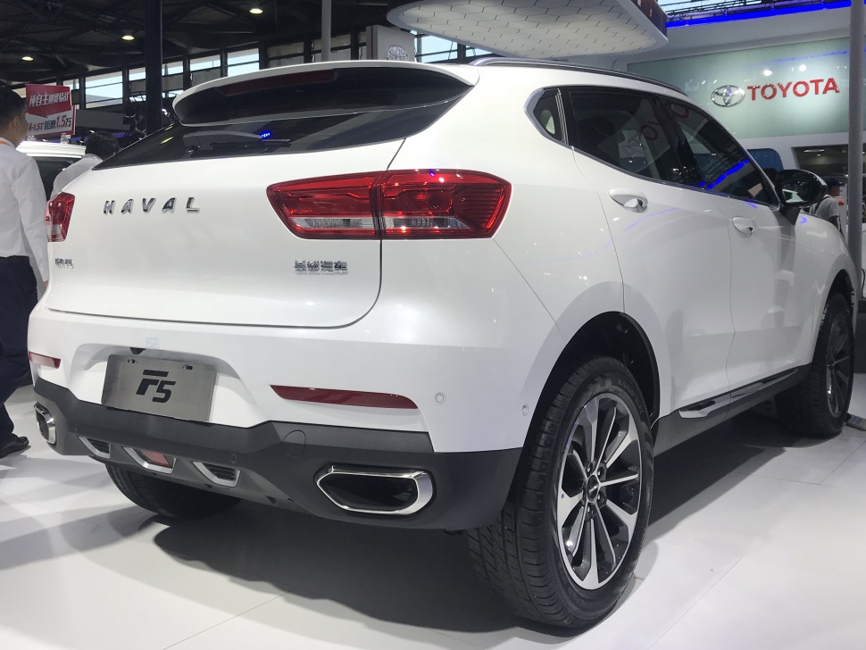 Rear view showing taillights and dual exhausts