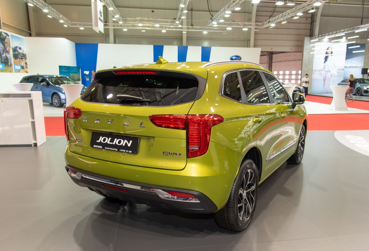 Rear view of SUV with LED taillights and alloy wheels