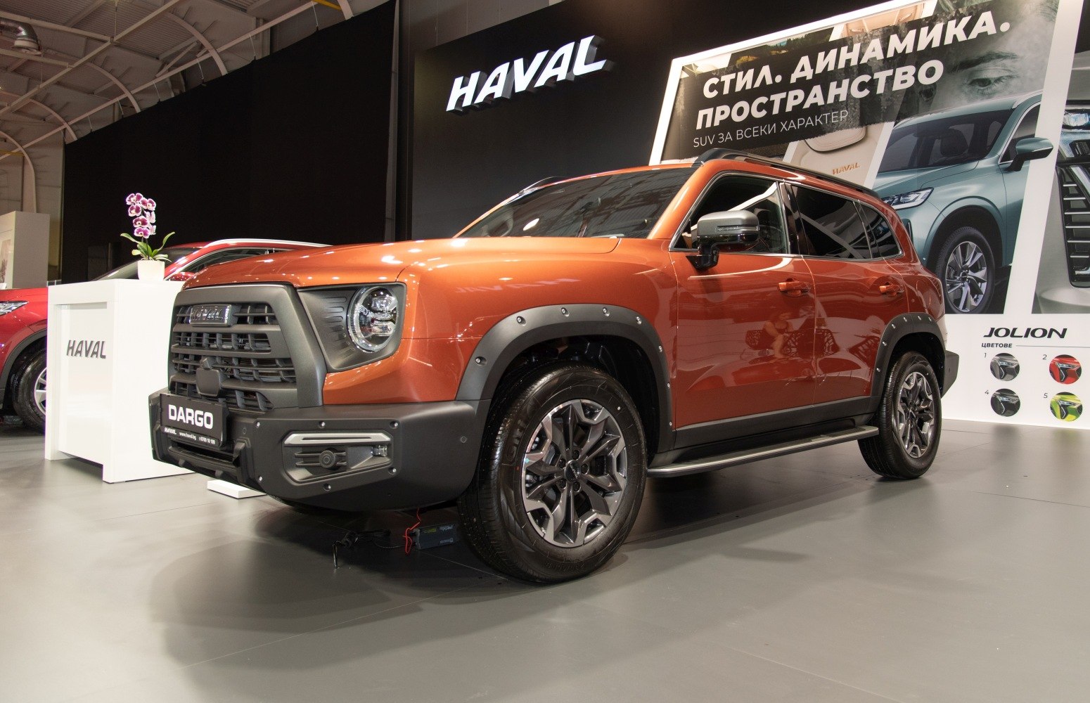 SUV with distinctive front grille and rugged wheel arches