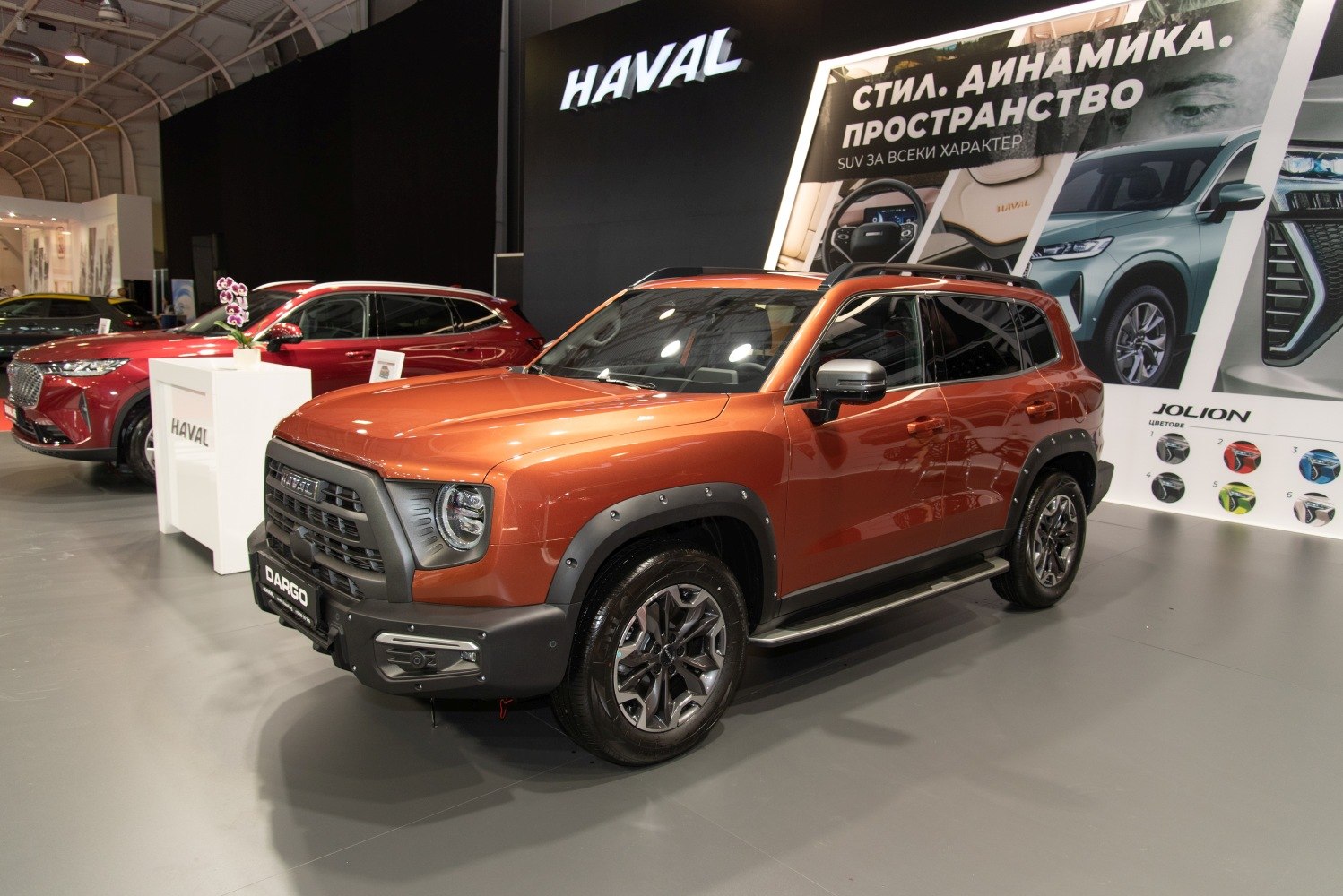 Rugged SUV exterior with round headlights and flared wheel arches