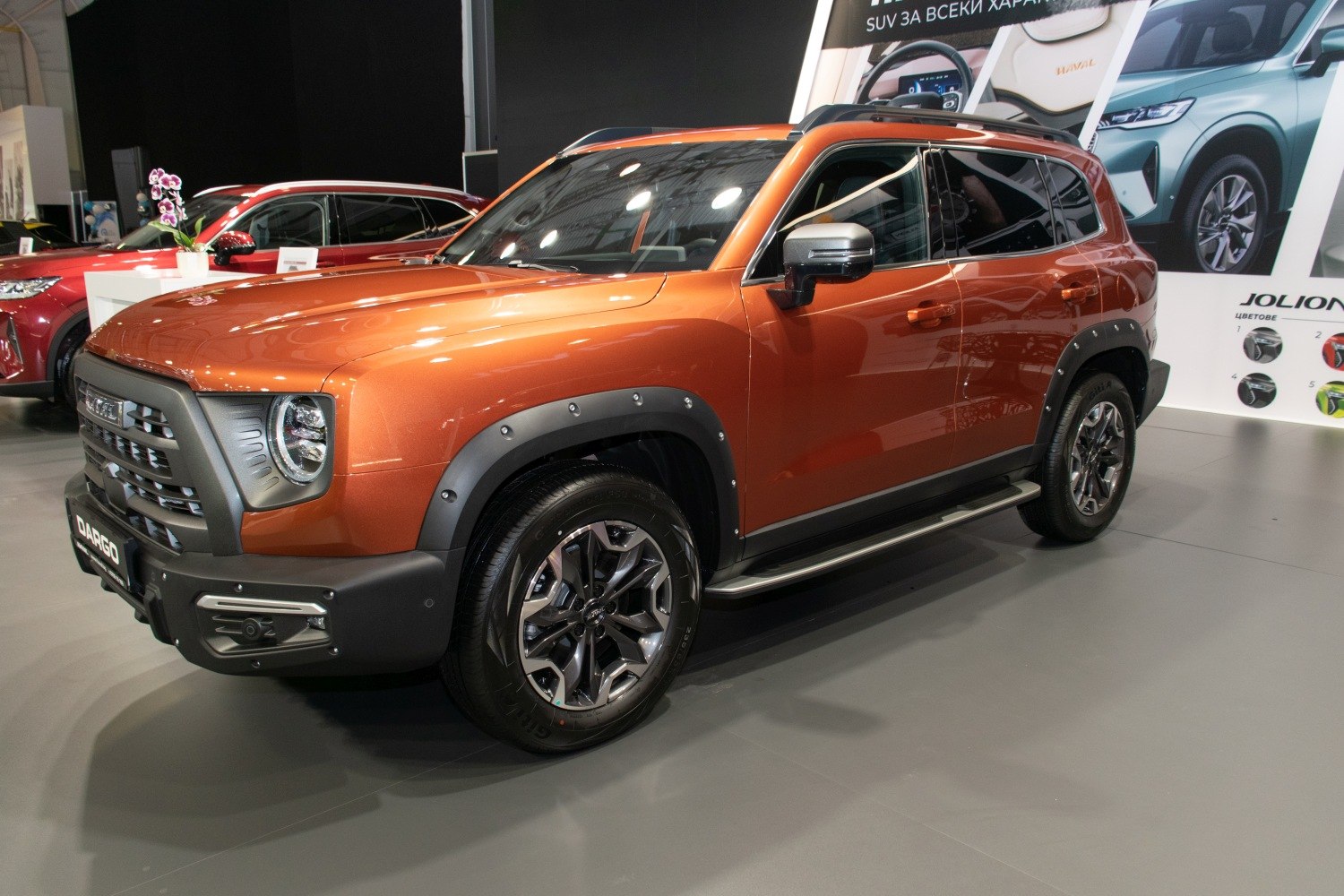 Rugged SUV with round LED headlights and pronounced fender flares