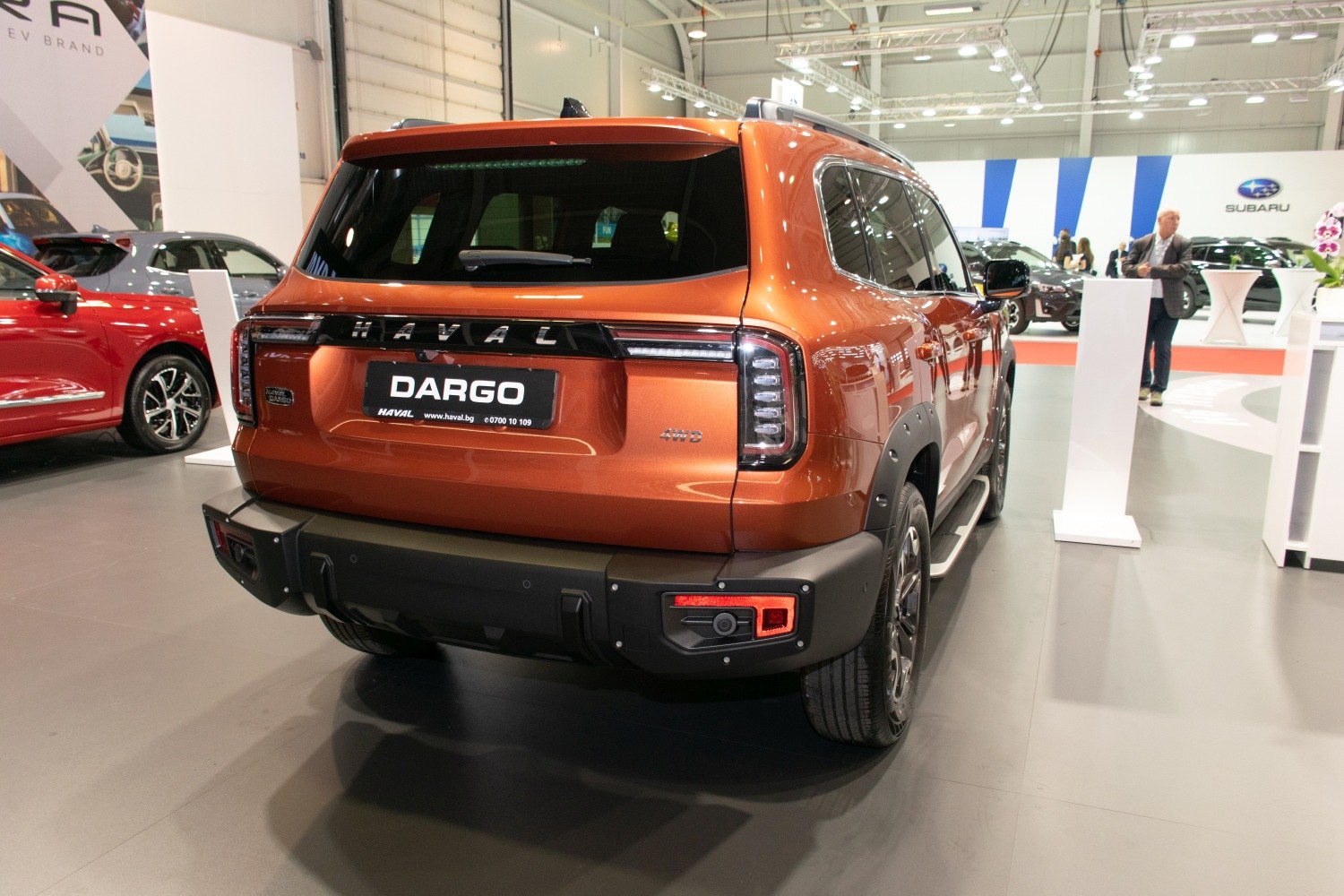 Rugged SUV rear with LED taillights and sturdy black bumper equipped with sensors.
