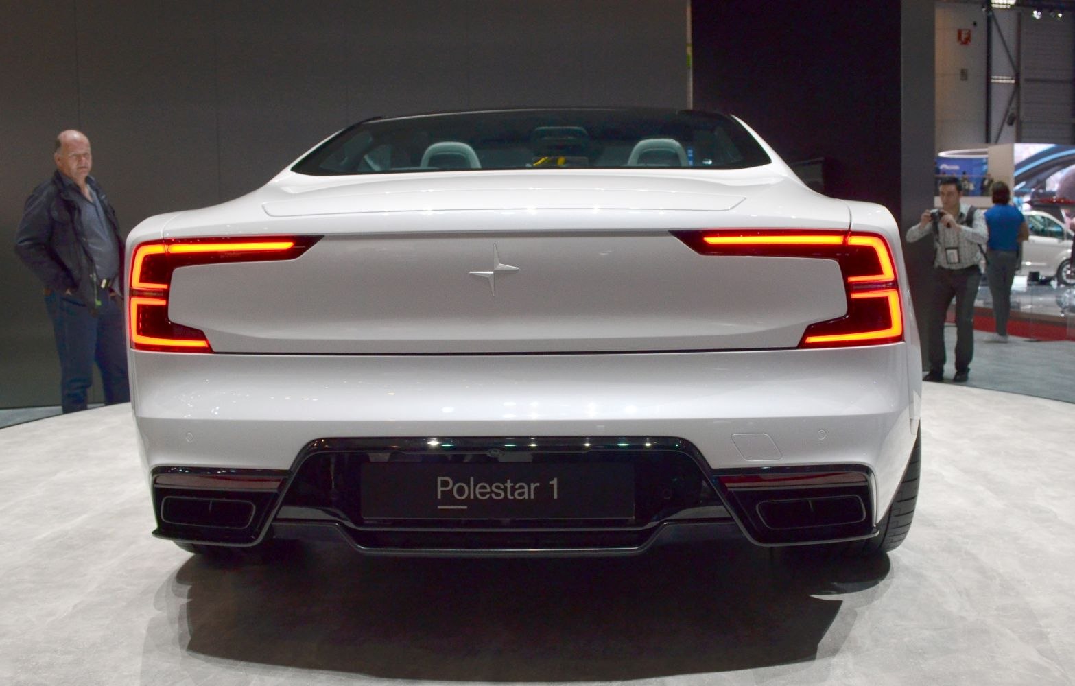 Rear view with LED taillights and dual exhausts