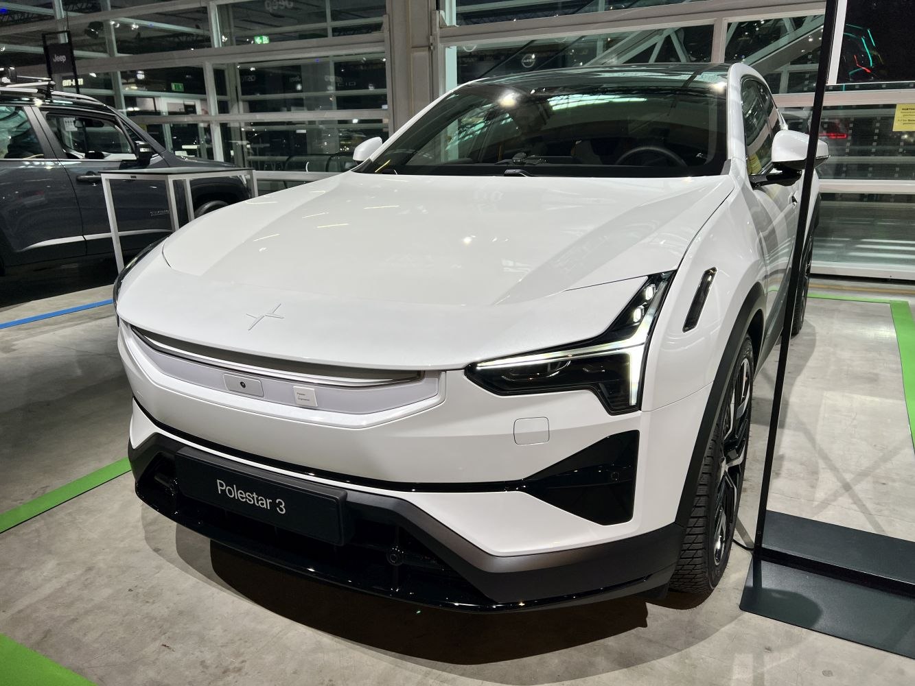 Front view with sleek design and LED headlights