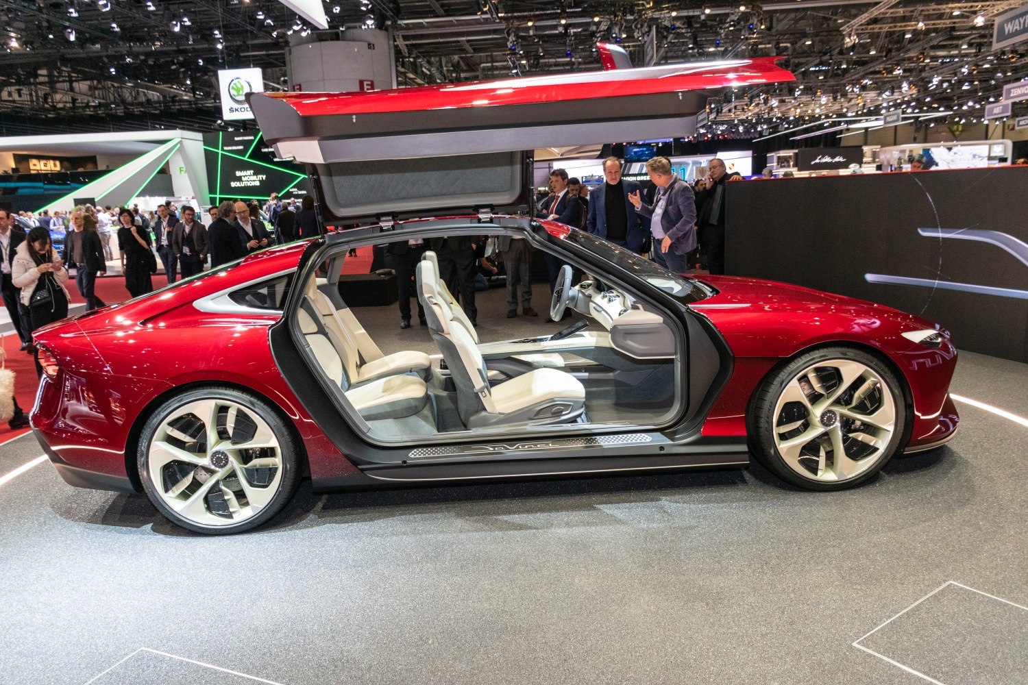Concept car with gullwing doors and sporty interior