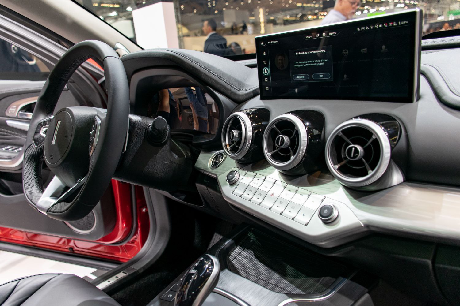 Digital display and dashboard with circular air vents