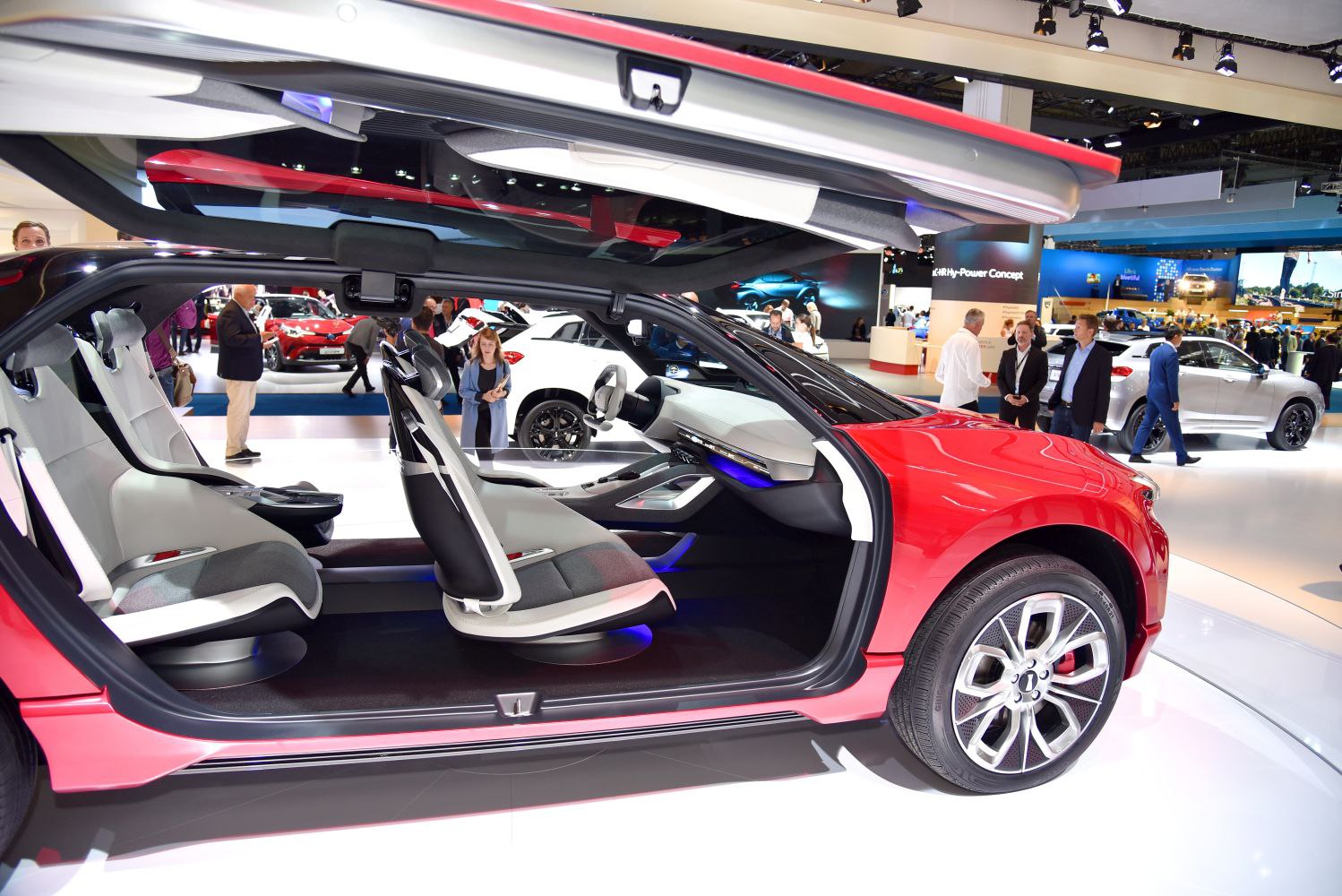 Futuristic interior with gullwing doors and modern seats