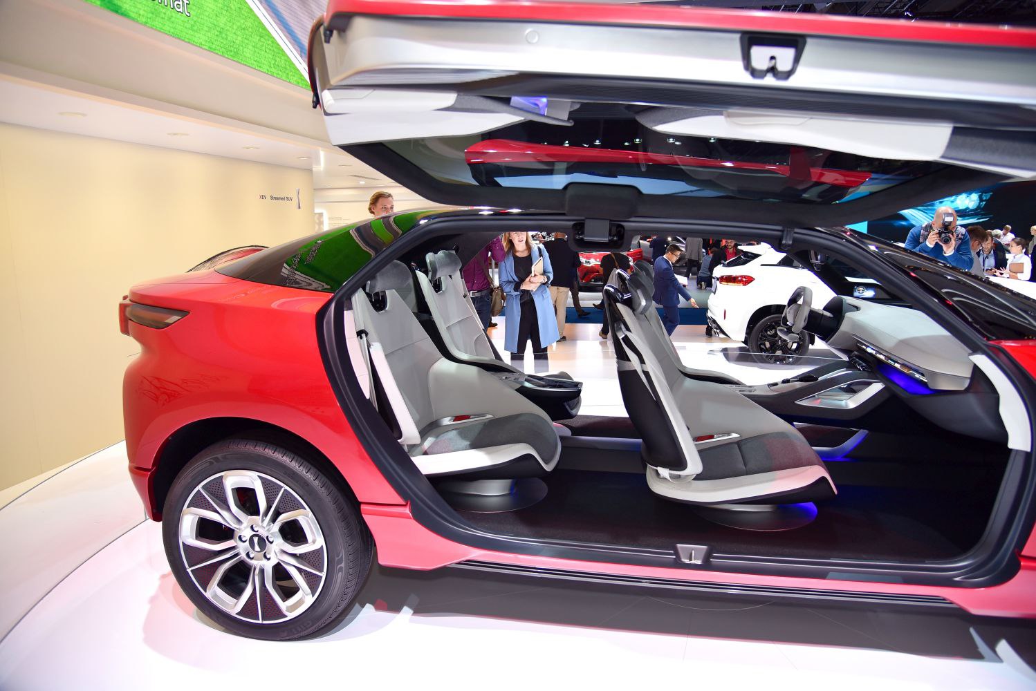 Interior with gullwing doors and modern sporty seats