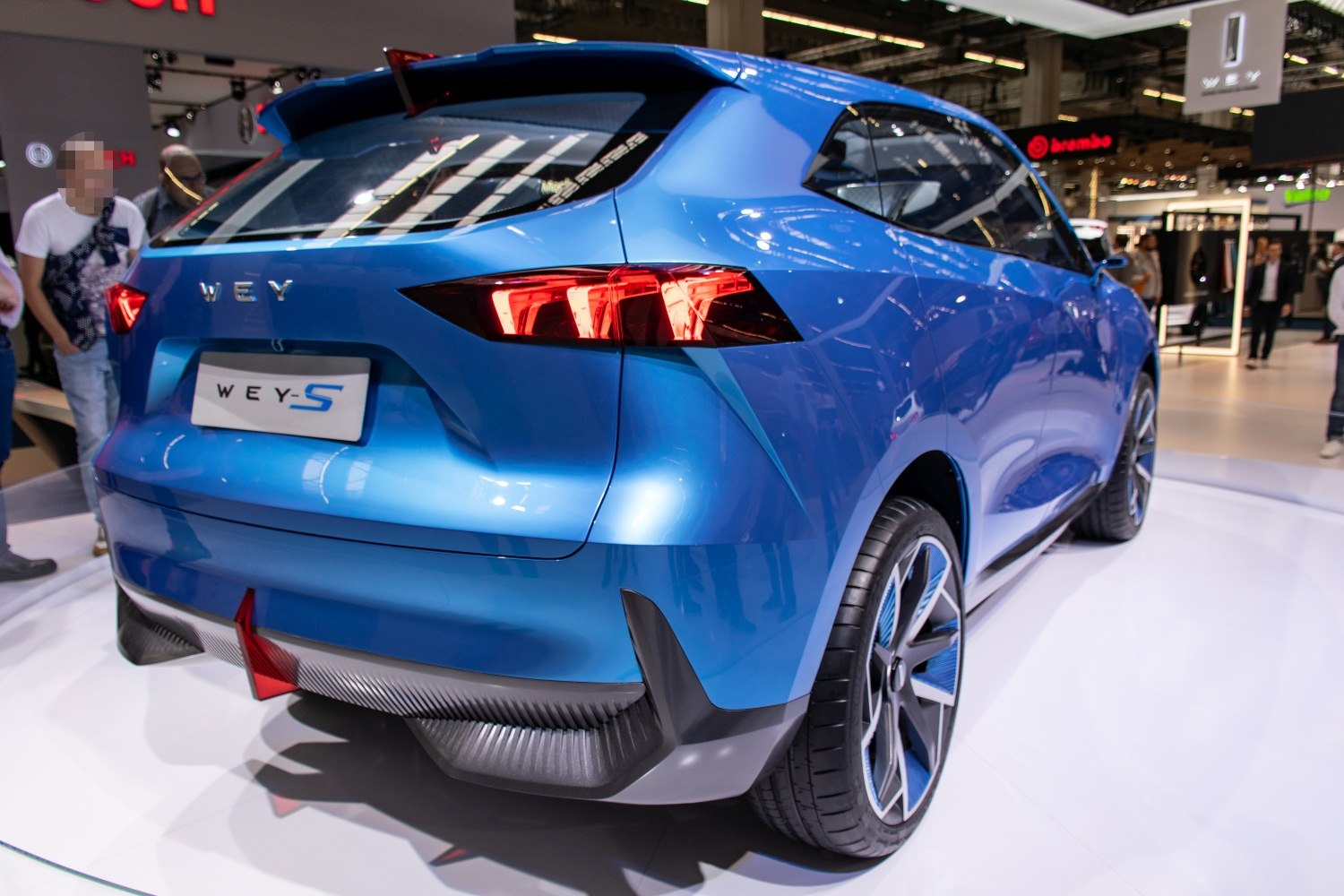 Sleek rear design with futuristic taillights and advanced alloy wheels