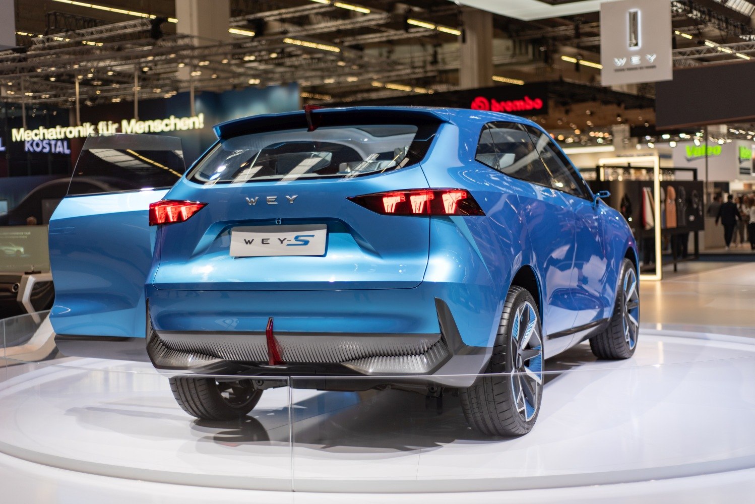 Rear view of futuristic taillights and sleek rear design