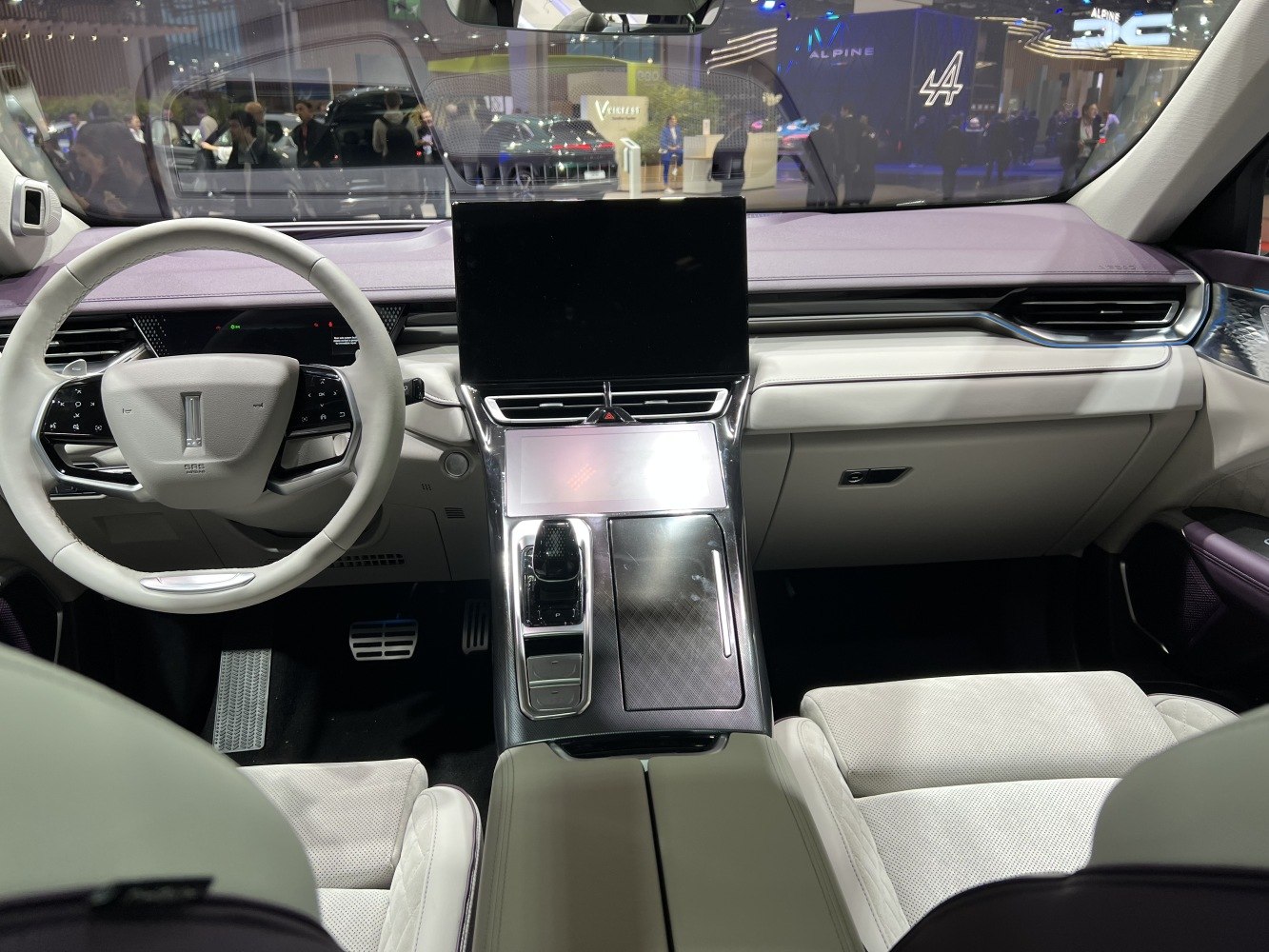 Luxury interior with digital cockpit and touchscreen console