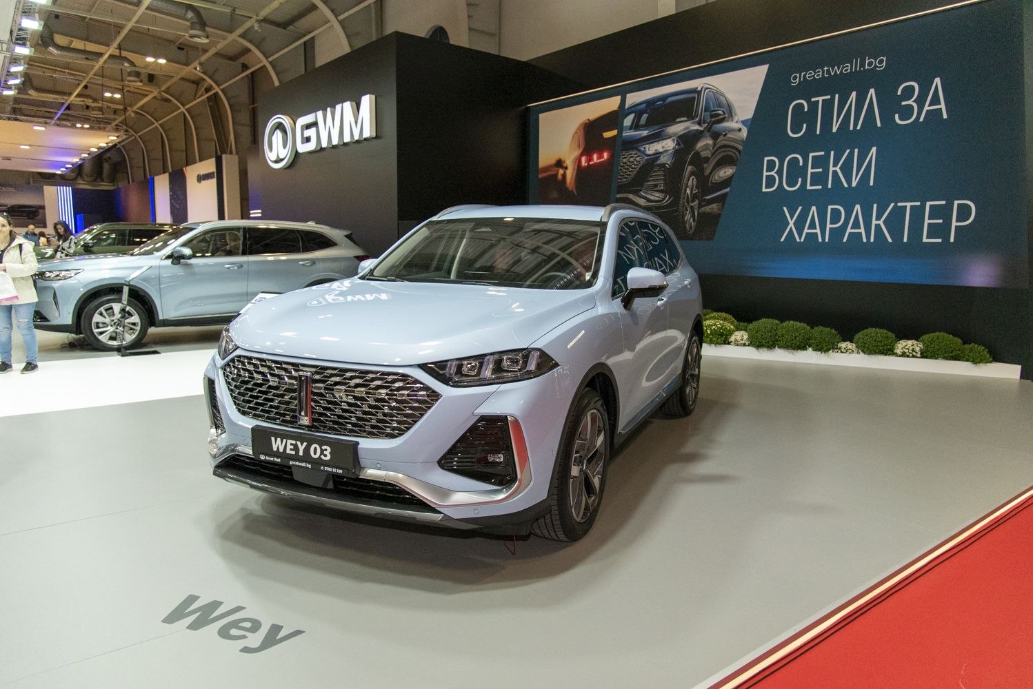 Front grille and LED headlights of modern SUV