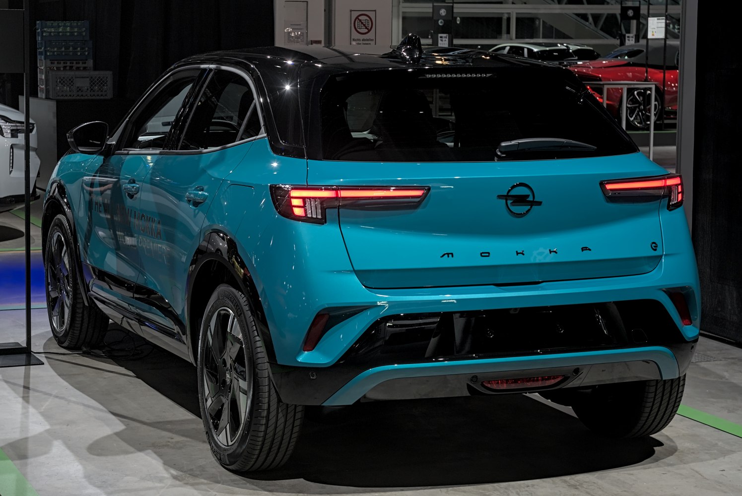 Sleek rear design with LED tail lights and two-tone paint finish