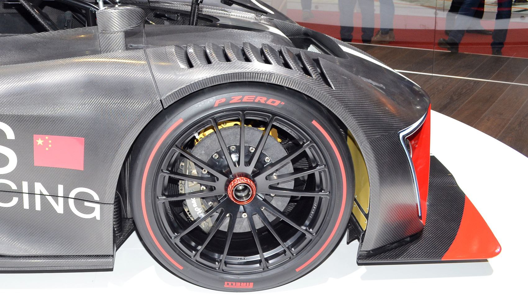 Carbon fiber body and Pirelli P Zero tire with racing wheel