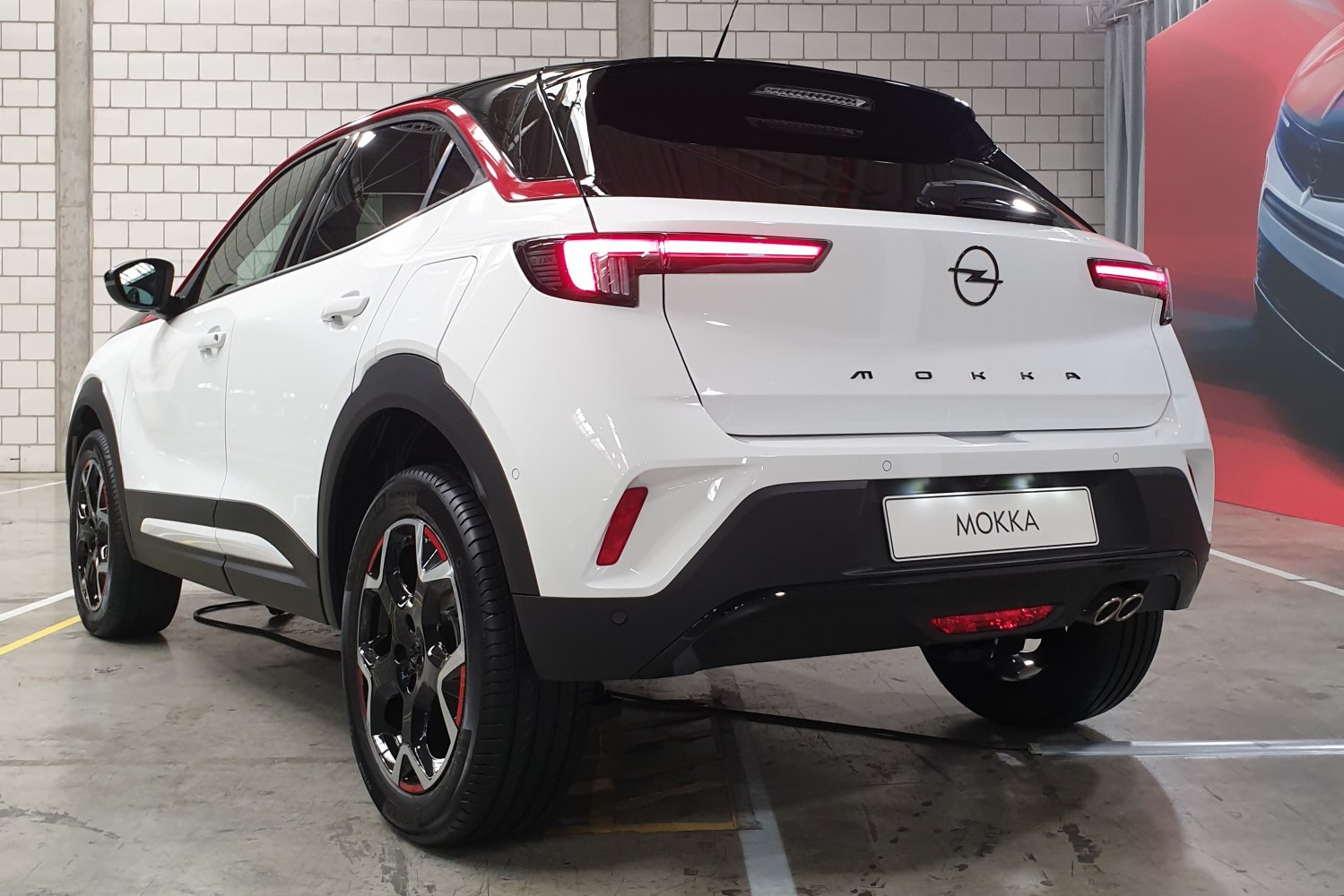 Rear view with LED tail lights and sporty alloy wheels