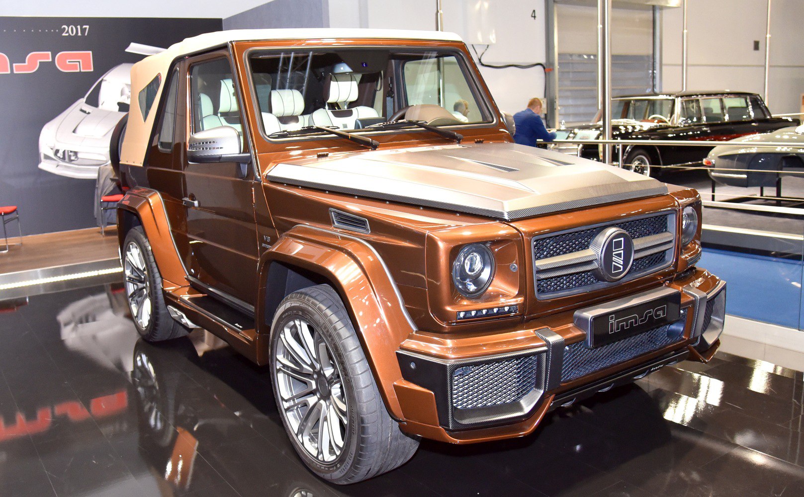 Convertible SUV with bold front grille and LED headlights