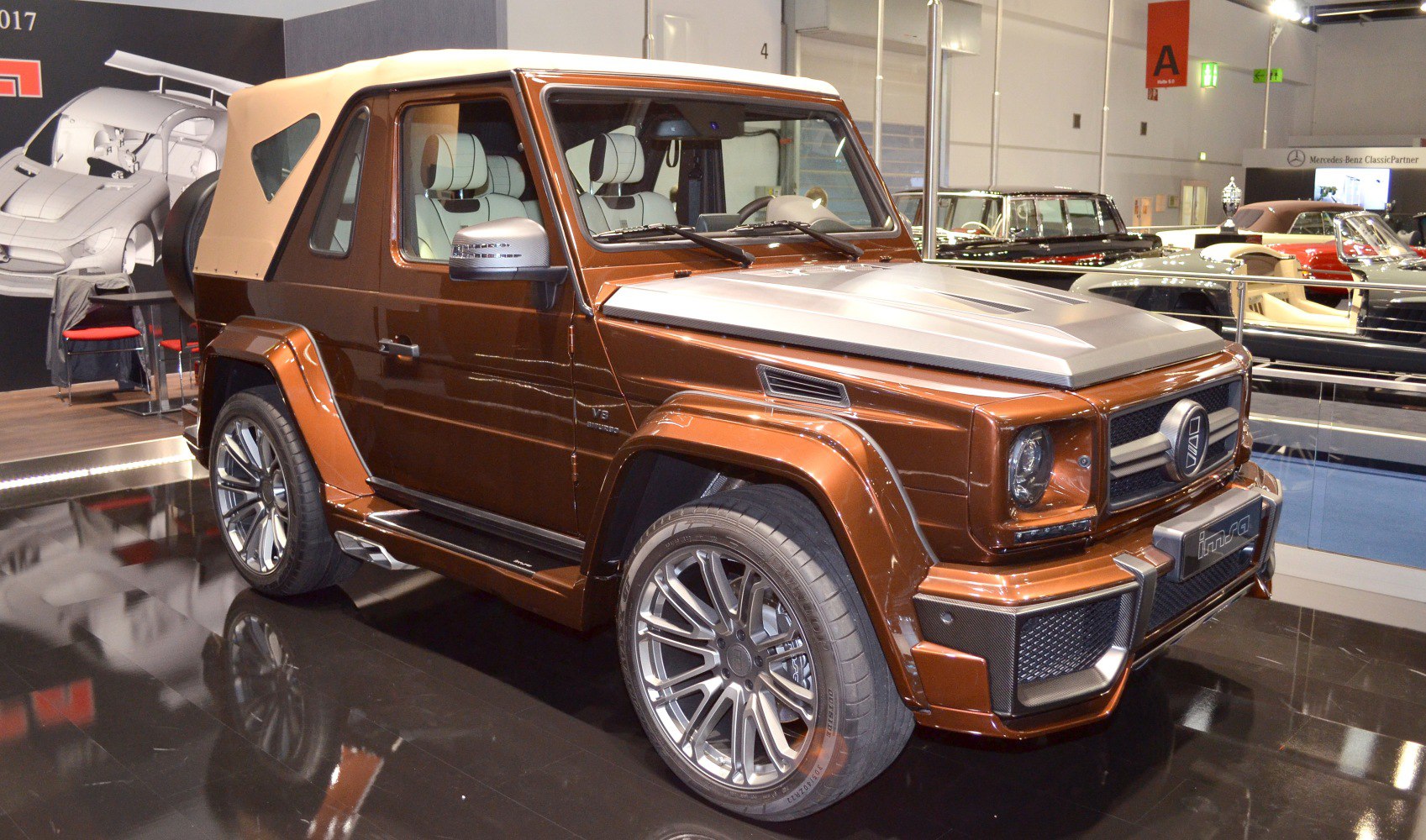V8 SUV with custom hood and convertible soft top