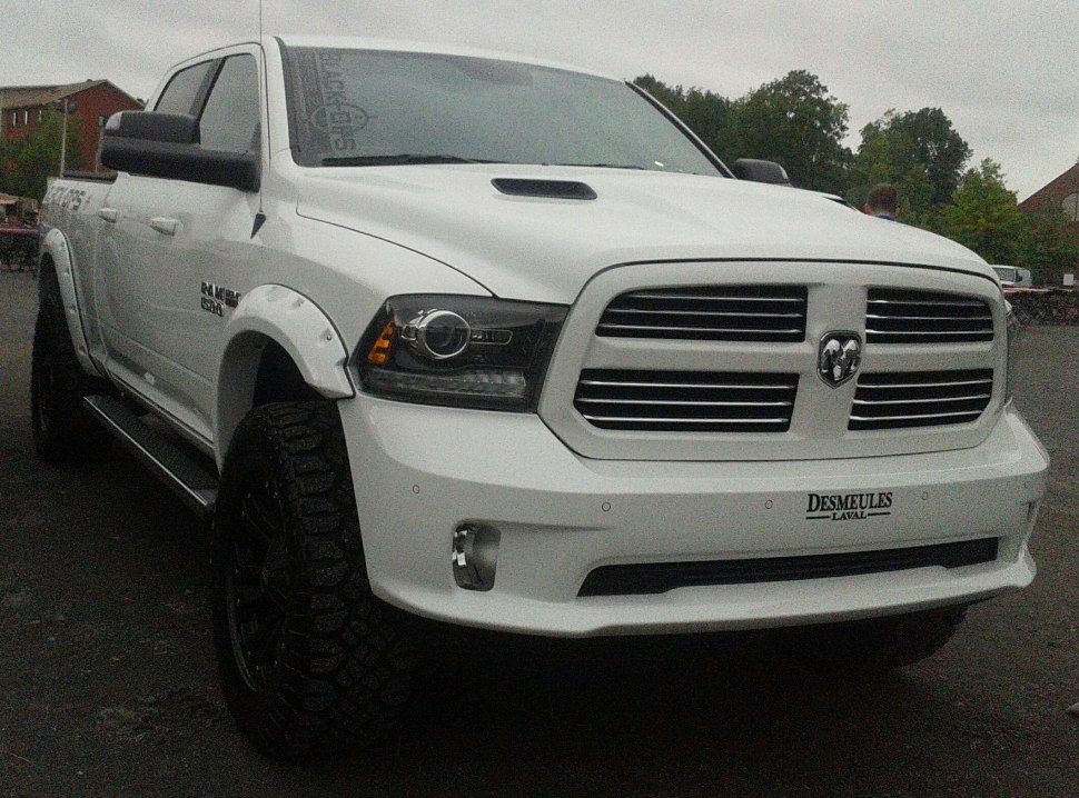 Front grille, headlights, hood scoop, off-road tires