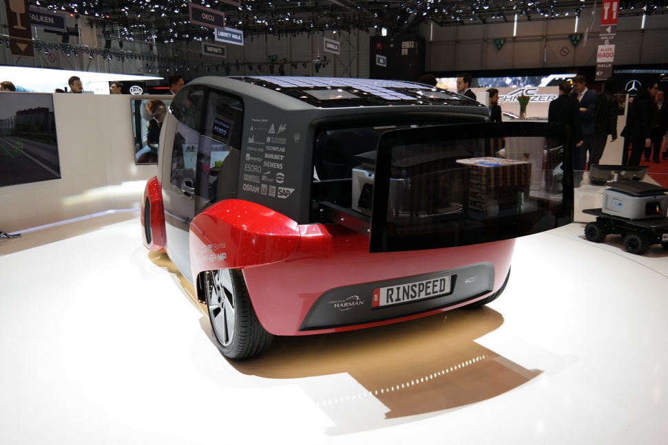 Rear view with large digital display and futuristic compact design
