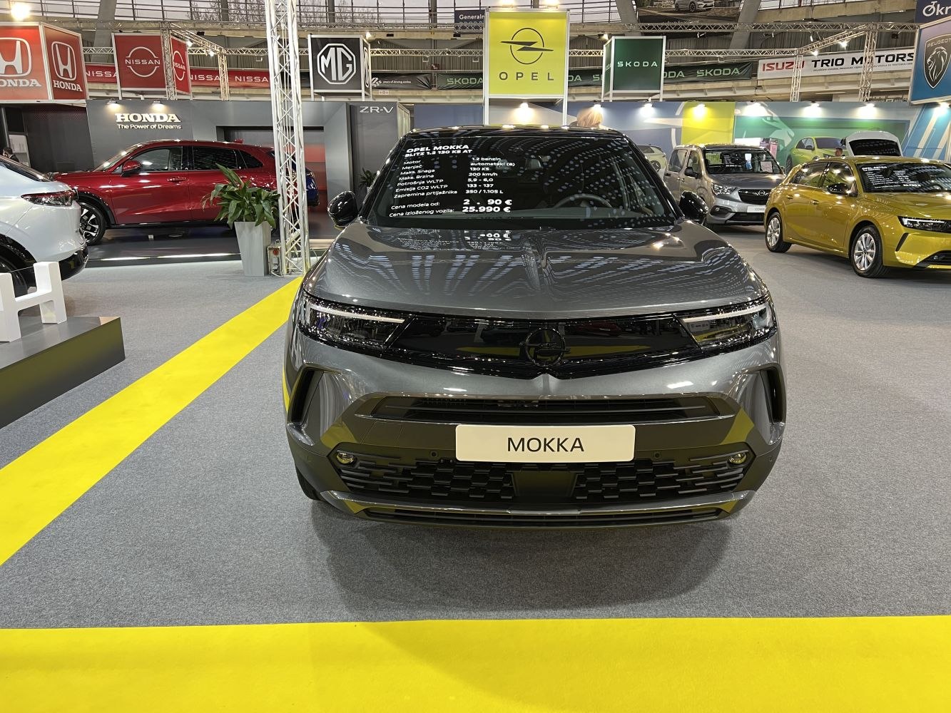 Front fascia and LED headlights of modern compact SUV.