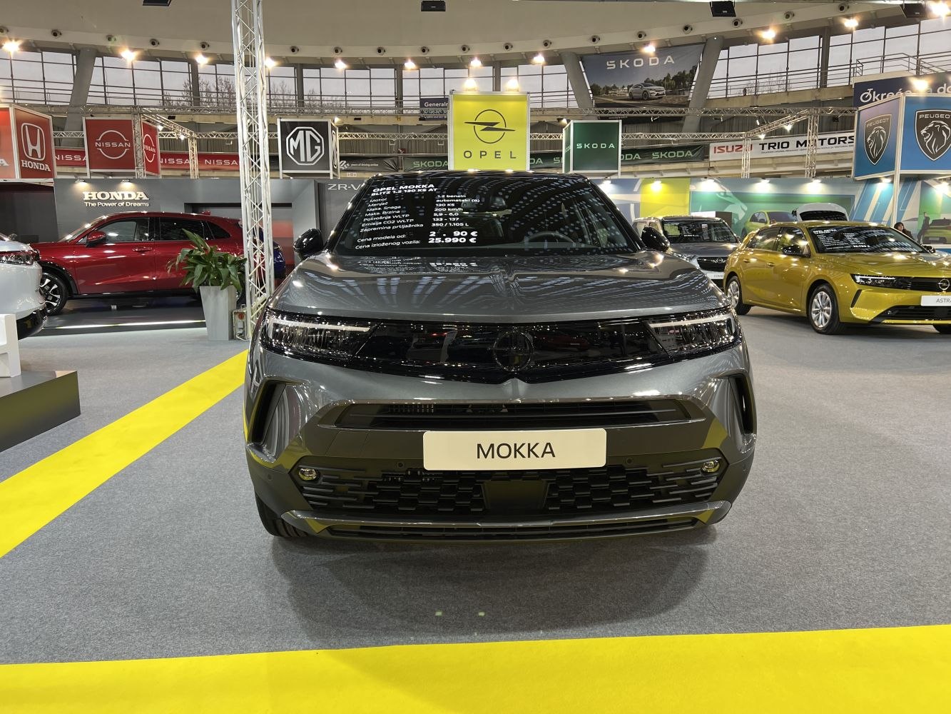 Sleek SUV front grille with LED headlights and modern bumper.