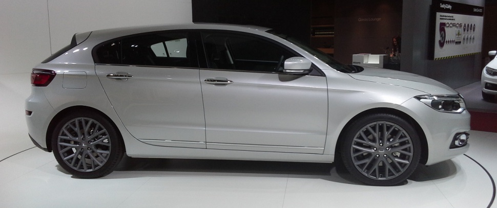 Compact hatchback side profile with alloy wheels