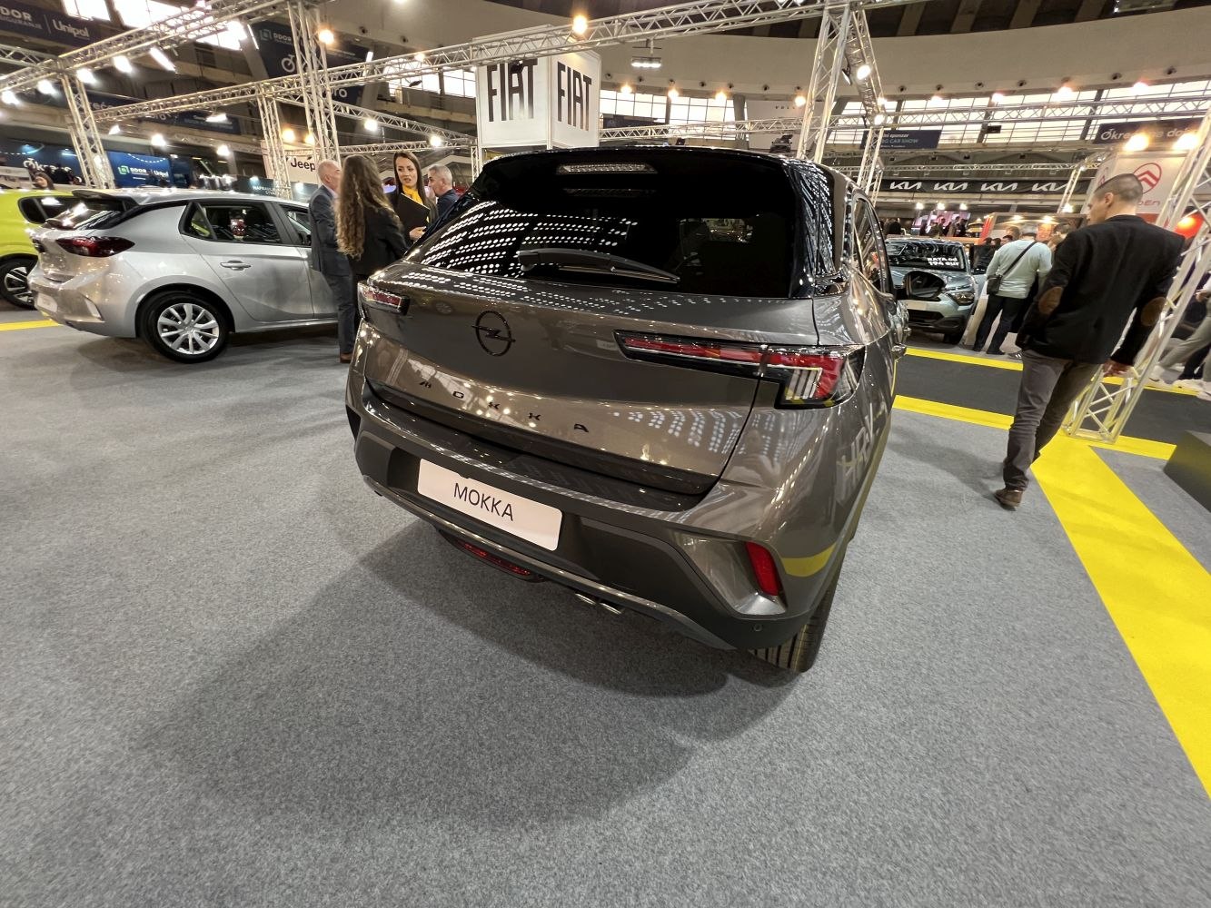 Rear view of compact SUV with sleek tail lights and distinctive design