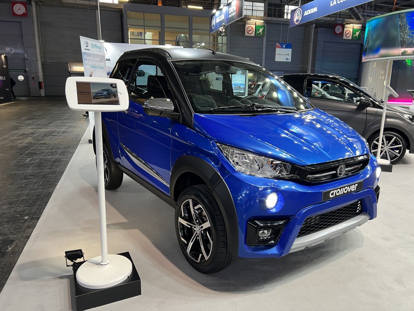 Blue subcompact crossover with LED headlights and sporty alloy wheels