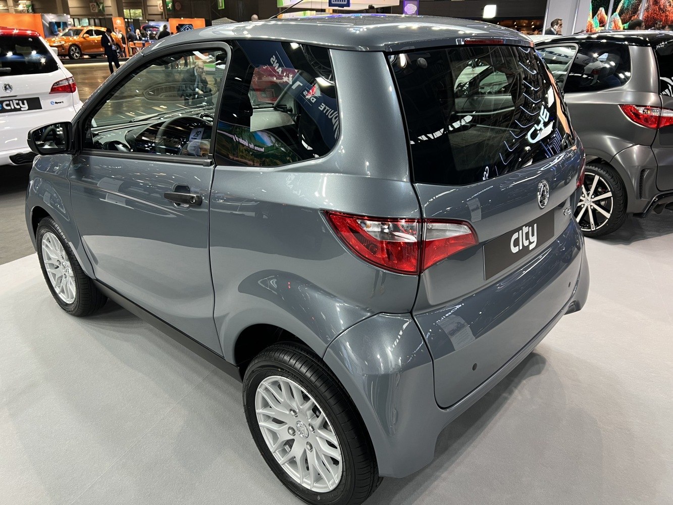 Compact city hatchback with sporty rear design and alloy wheels