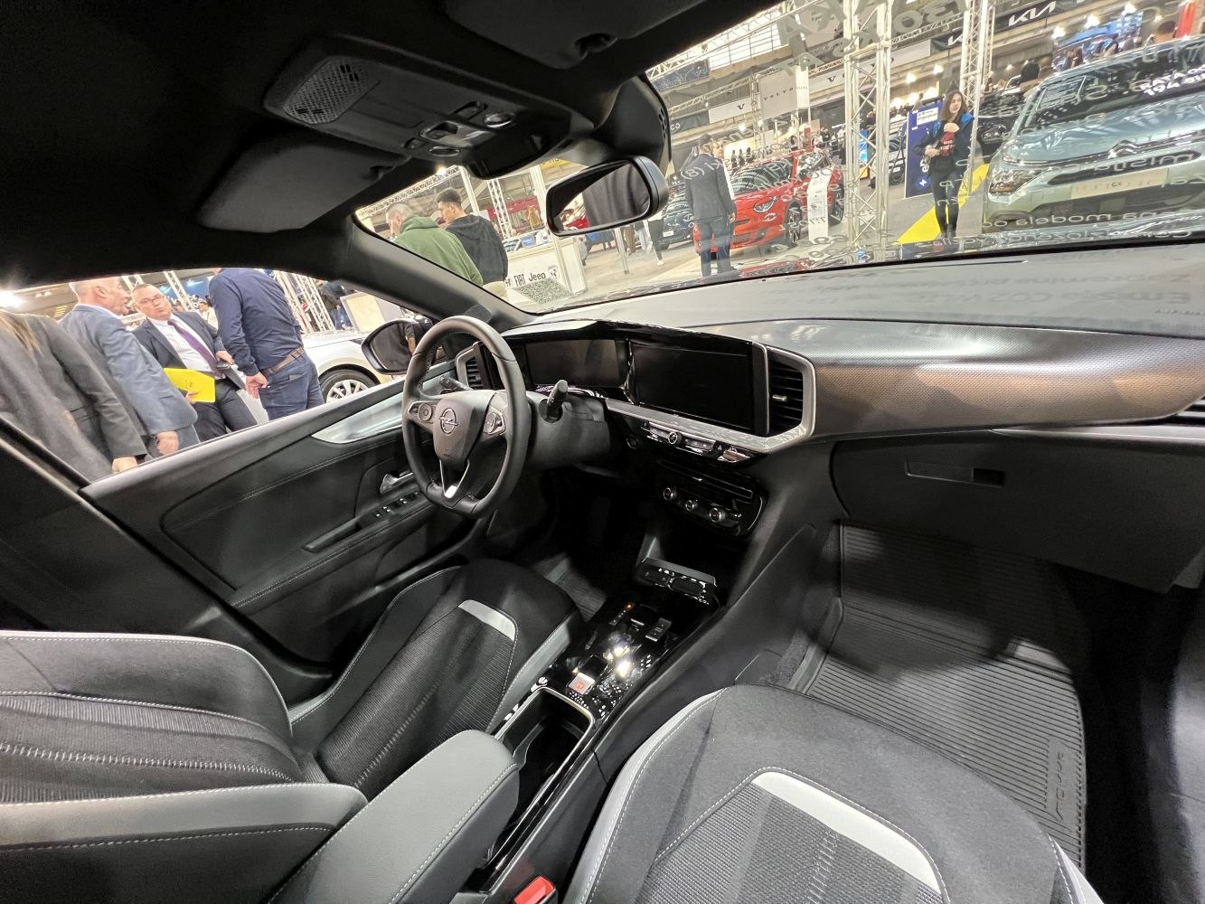 Modern car dashboard and ergonomic front seats