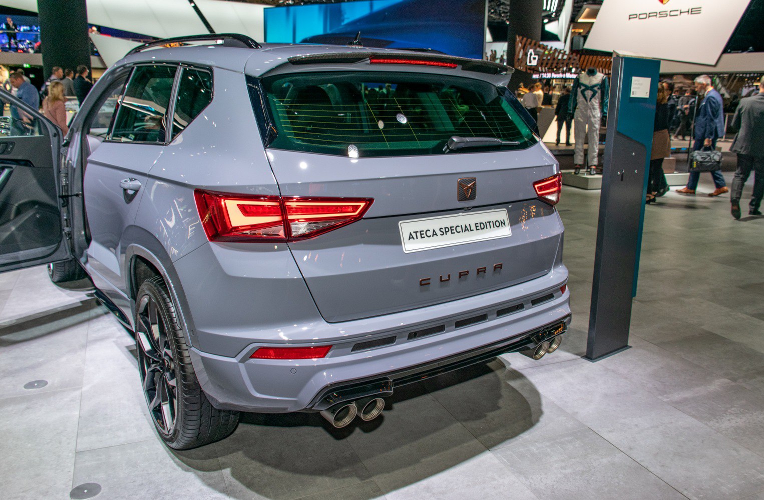 Sporty SUV rear with dual exhaust and distinctive taillights