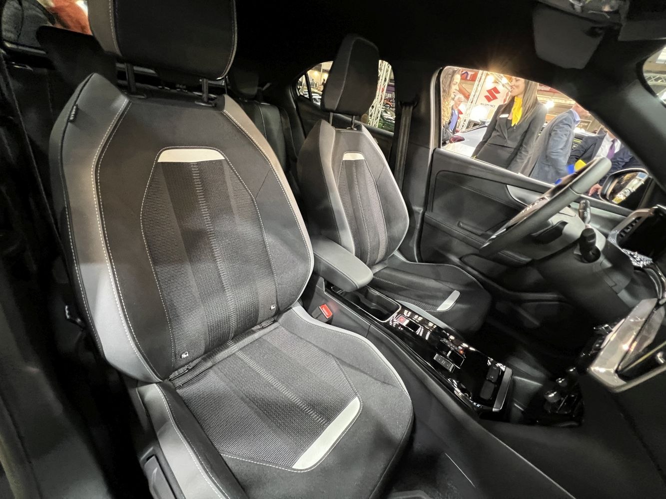 Comfortable front seats and modern dashboard interior detailing