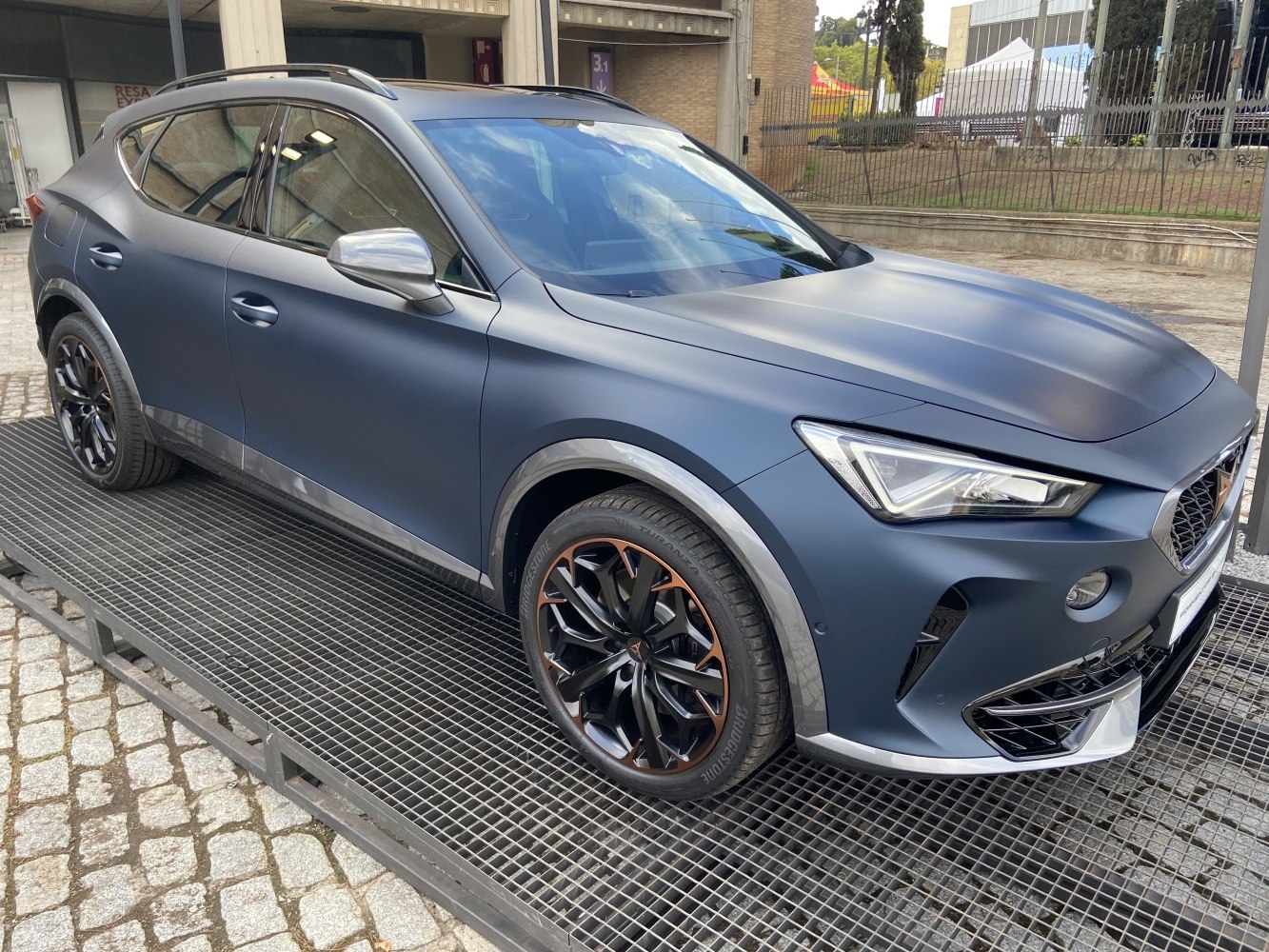 Matte finish exterior with distinctive alloy wheels on sporty SUV