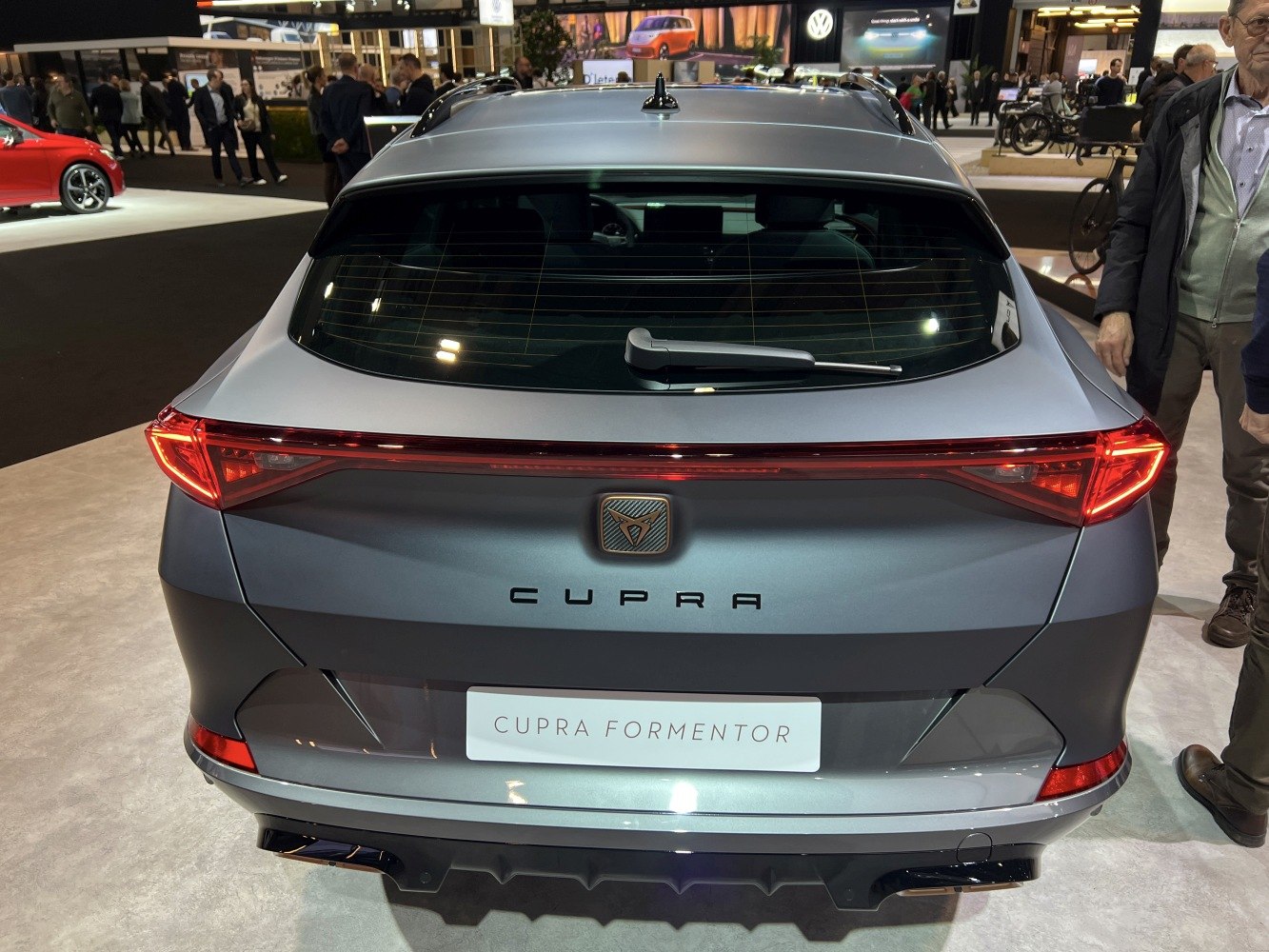 Rear view of an SUV with LED taillights and sporty spoiler