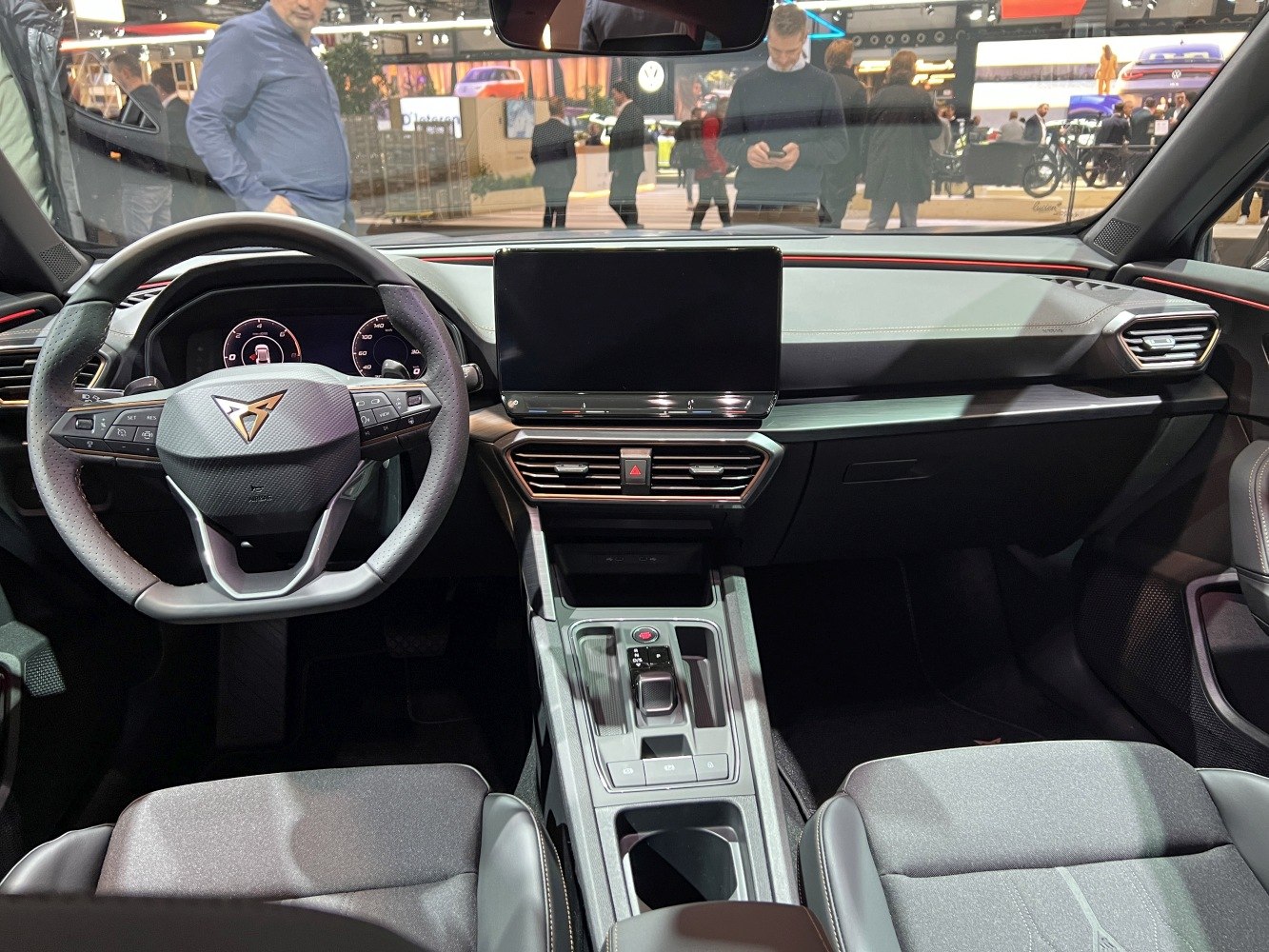 Modern dashboard and multifunction steering wheel with digital displays