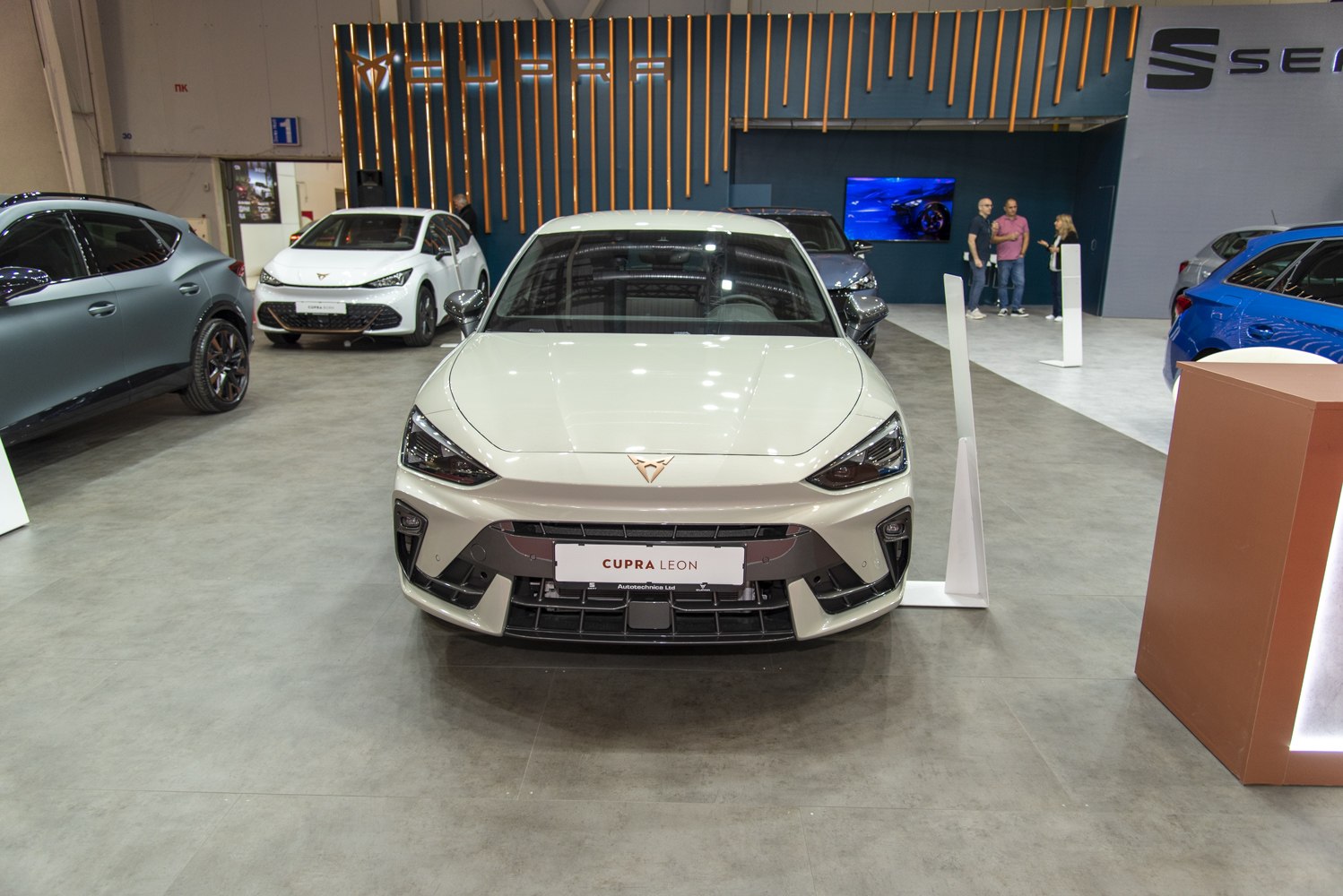 Front view with sporty grille and sleek LED headlights
