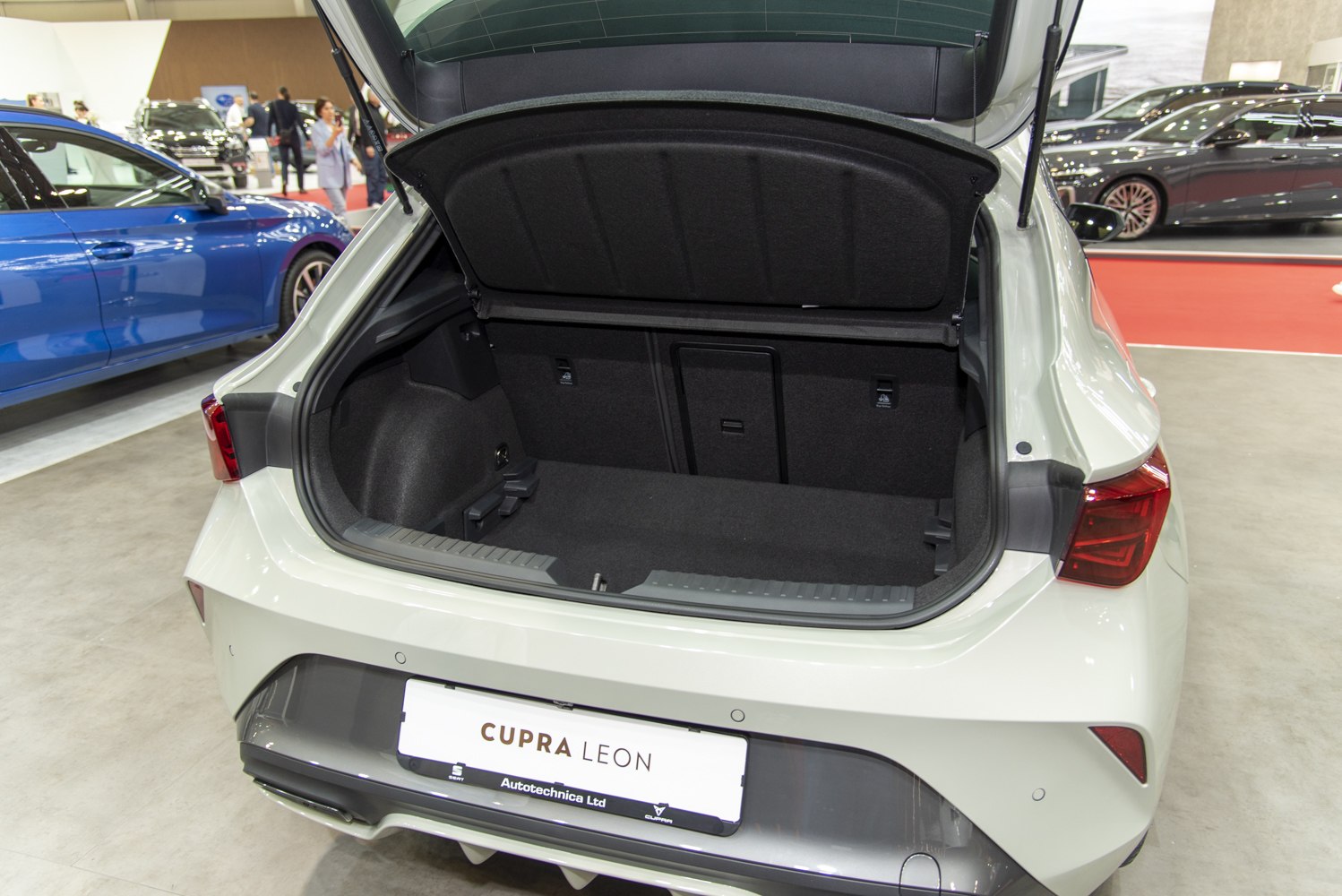 Spacious hatchback trunk space with open rear hatch