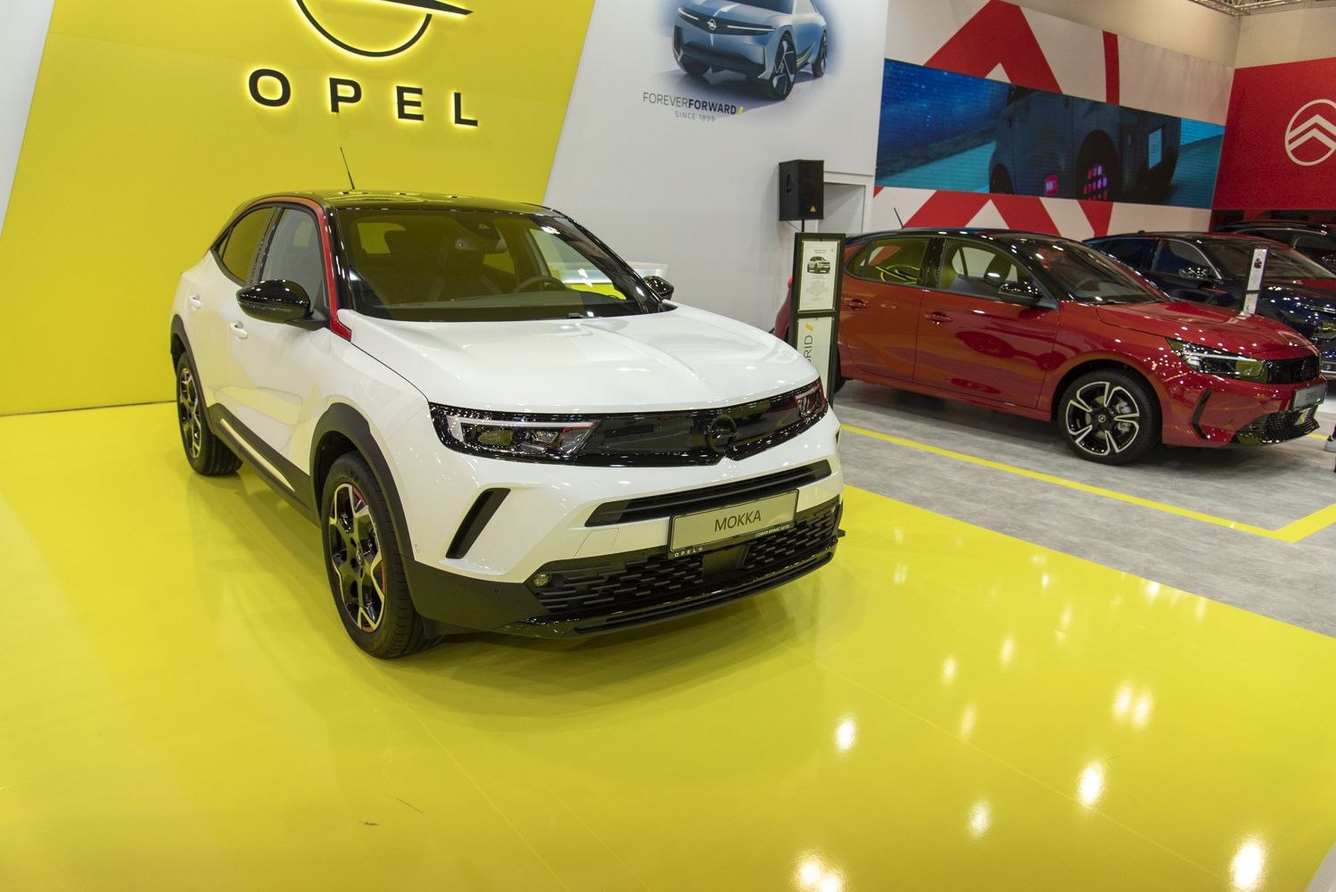 Front view with sleek LED headlights and black grille details