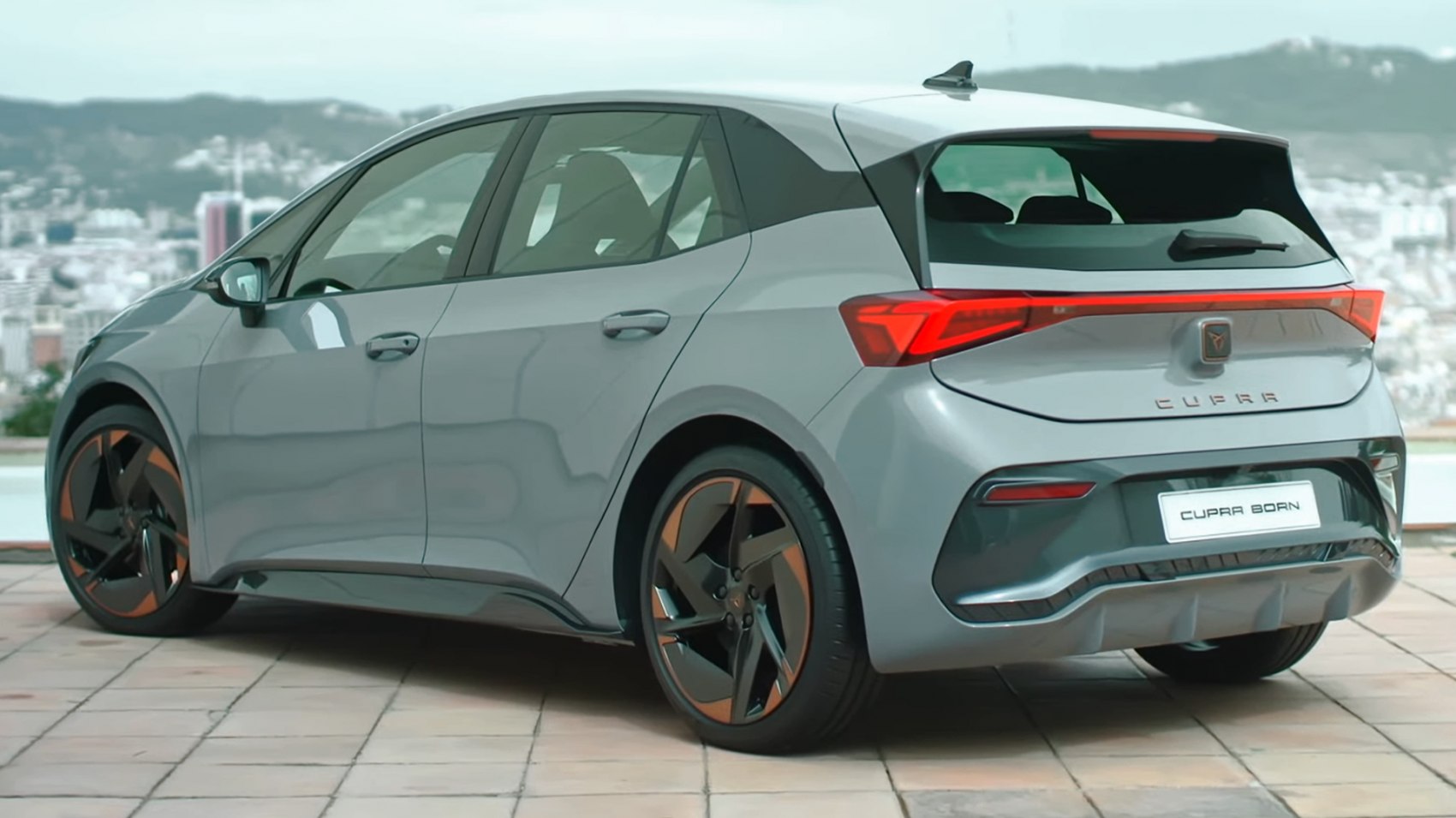 Rear side view with LED tail lights and sporty alloy wheels