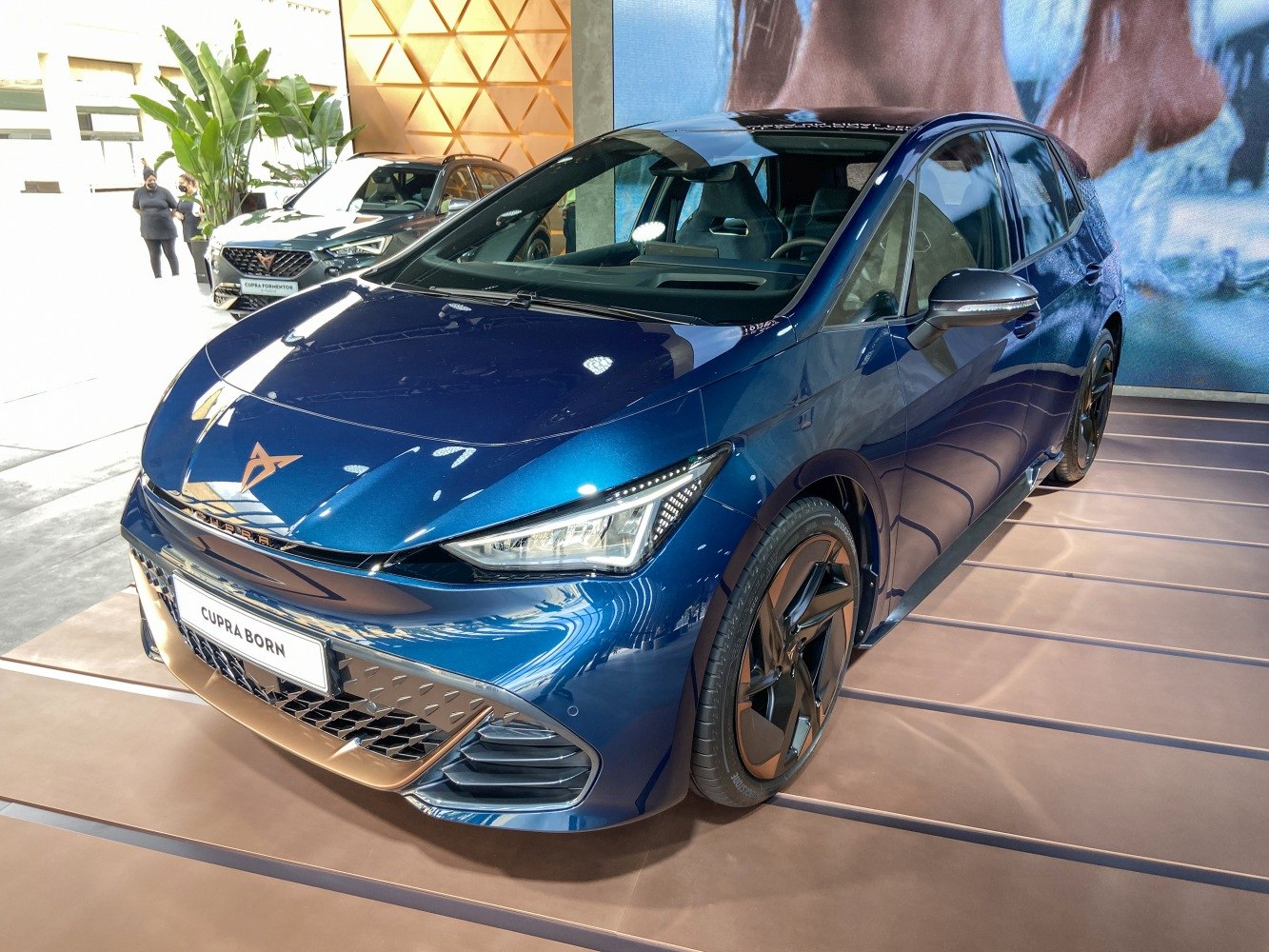 Front angle with LED headlights and alloy wheels