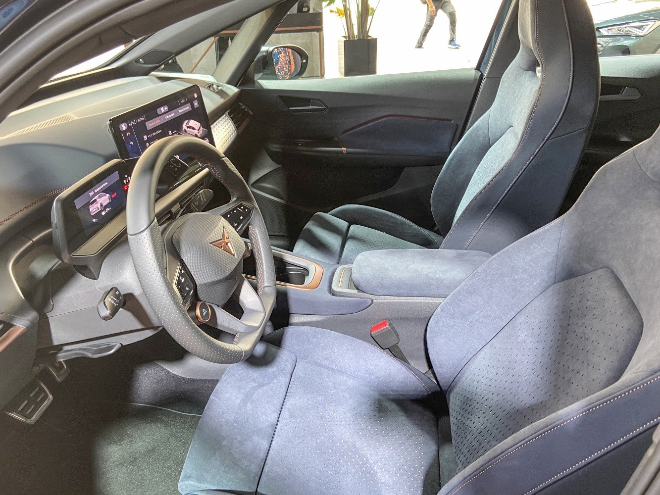 Digital instrument cluster and sporty upholstered seats interior