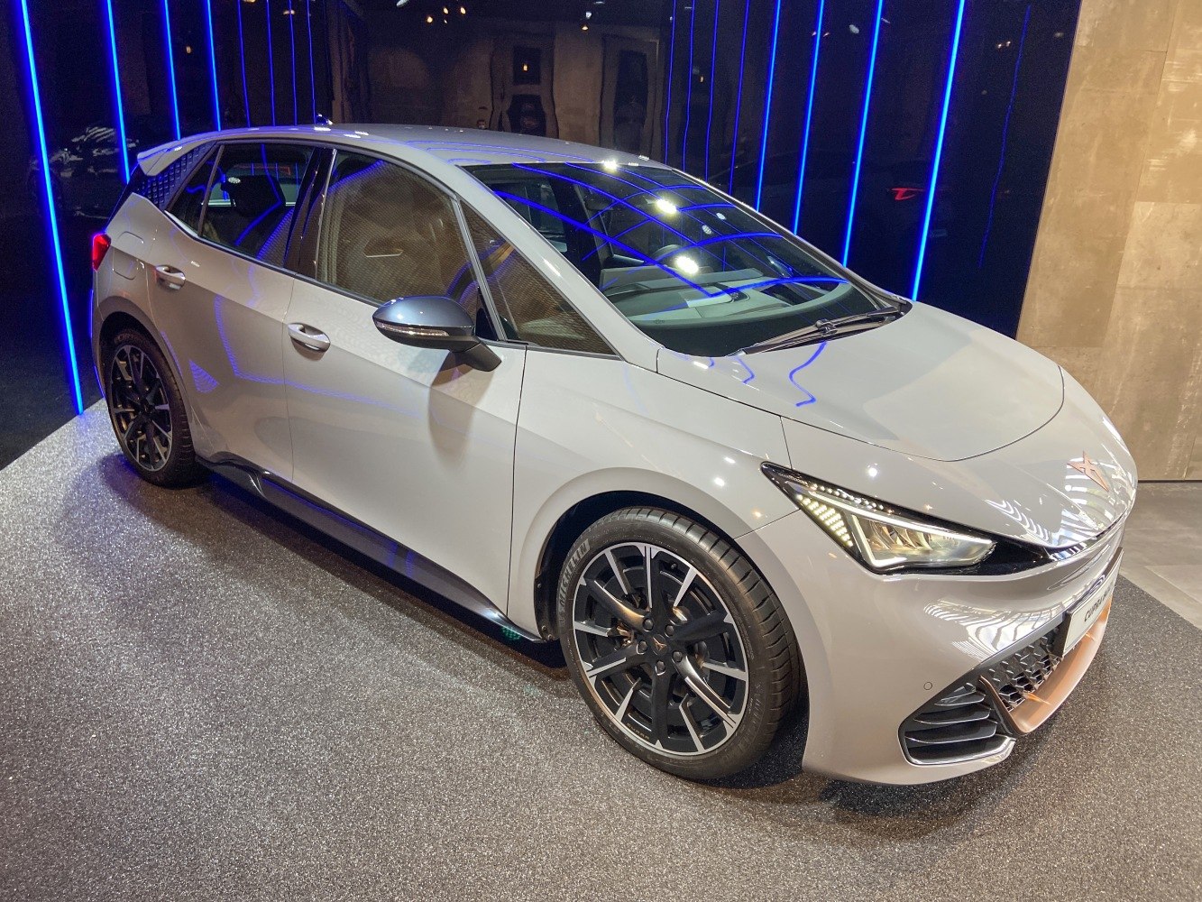 Electric hatchback with LED headlights and alloy wheels